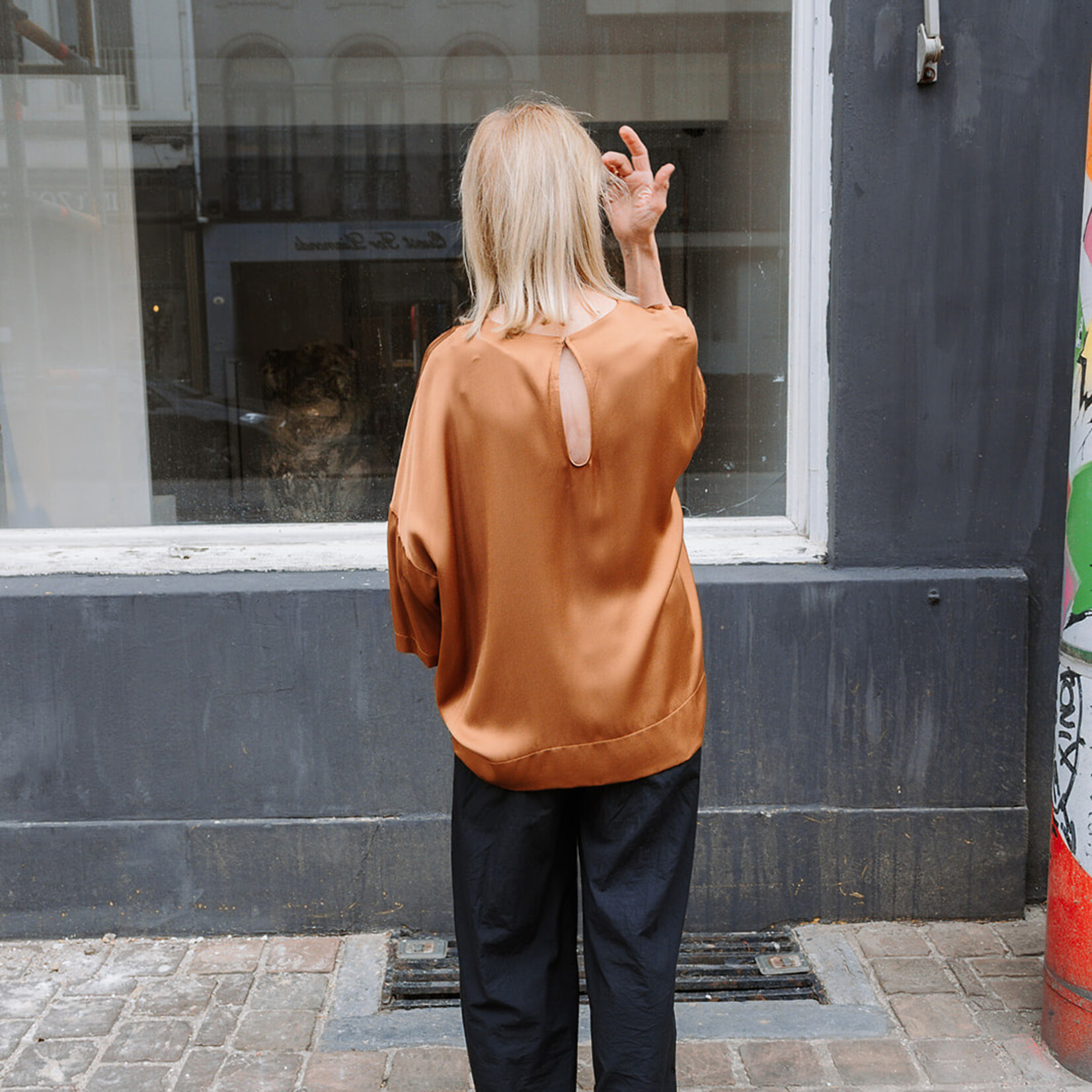 Ottod'Ame Viscose Blouse 3/4 sleeves (Caramel)