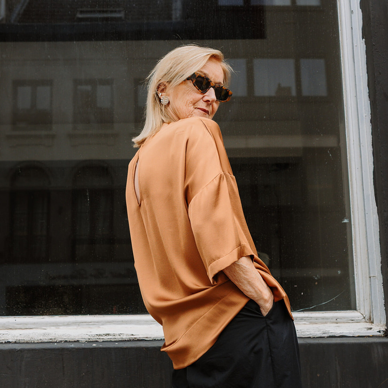 Ottod'Ame Viscose Blouse 3/4 sleeves (Caramel)