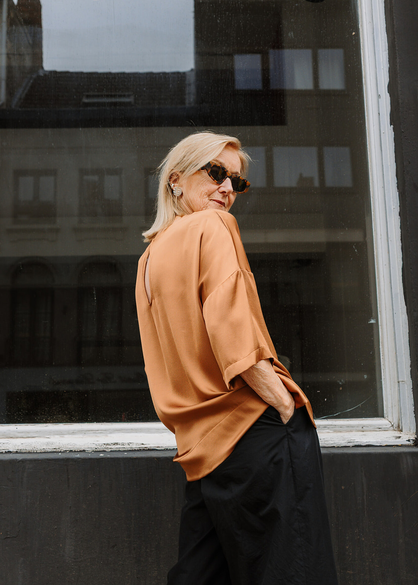 Ottod'Ame Viscose Blouse 3/4 sleeves (Caramel)