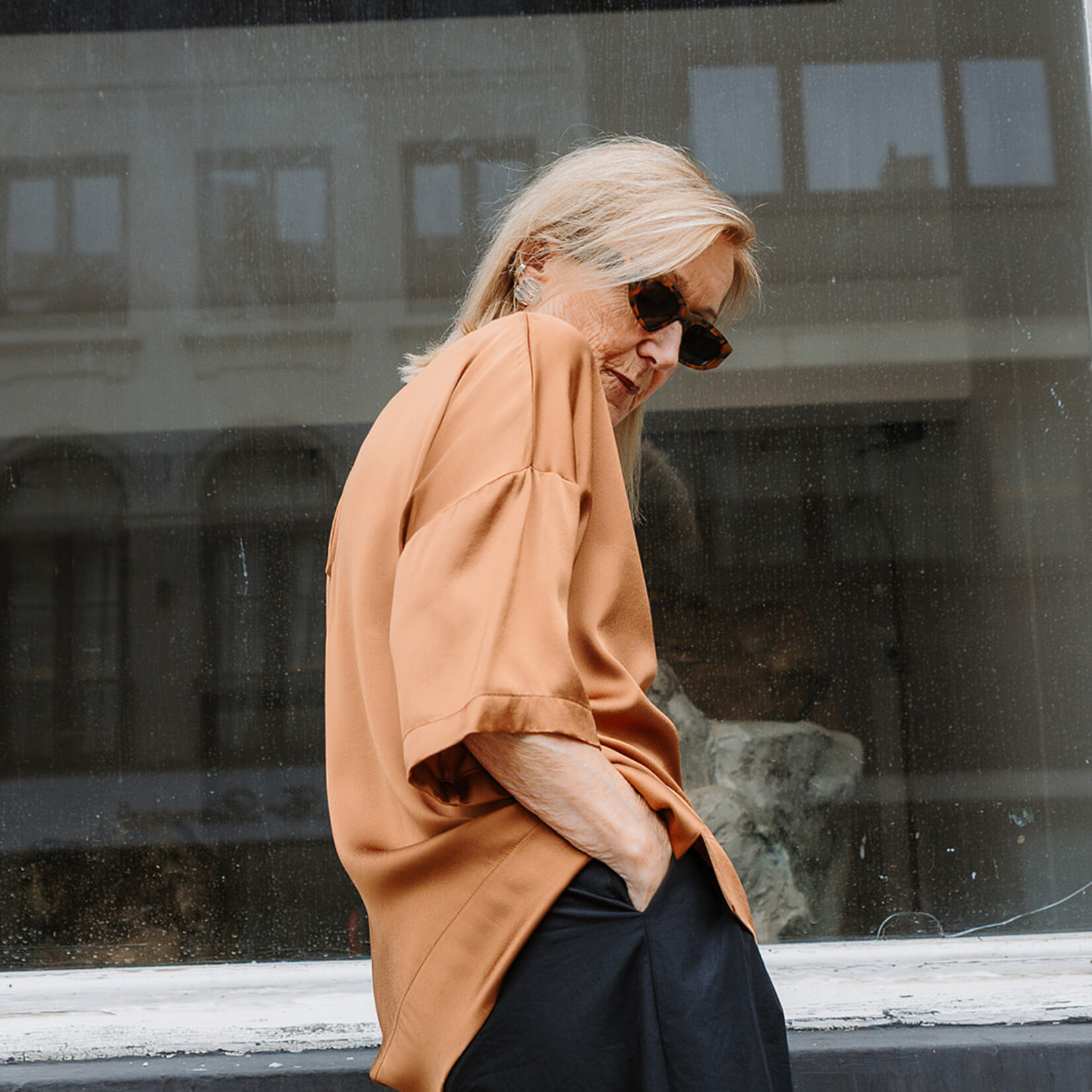 Ottod'Ame Viscose Blouse 3/4 sleeves (Caramel)