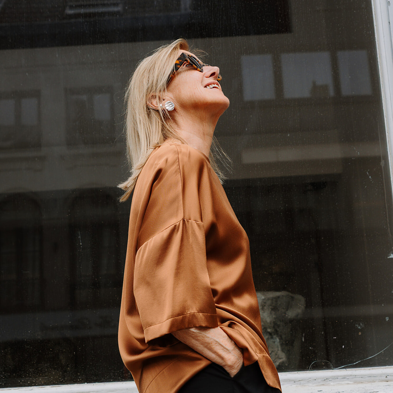 Ottod'Ame Viscose Blouse 3/4 sleeves (Caramel)