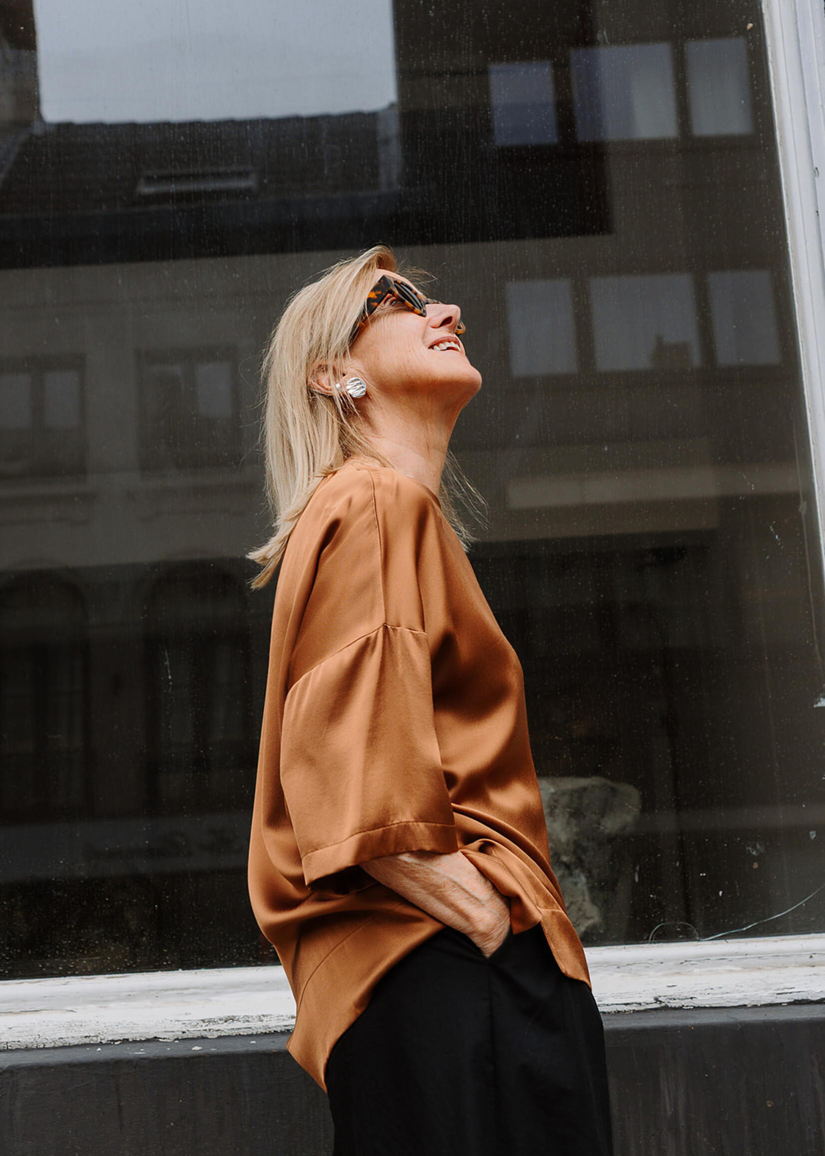 Ottod'Ame Viscose Blouse 3/4 sleeves (Caramel)