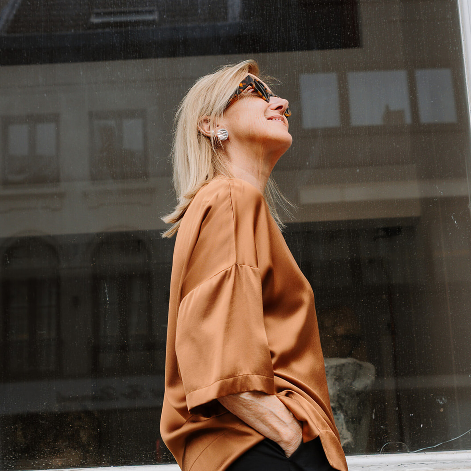 Ottod'Ame Viscose Blouse 3/4 sleeves (Caramel)