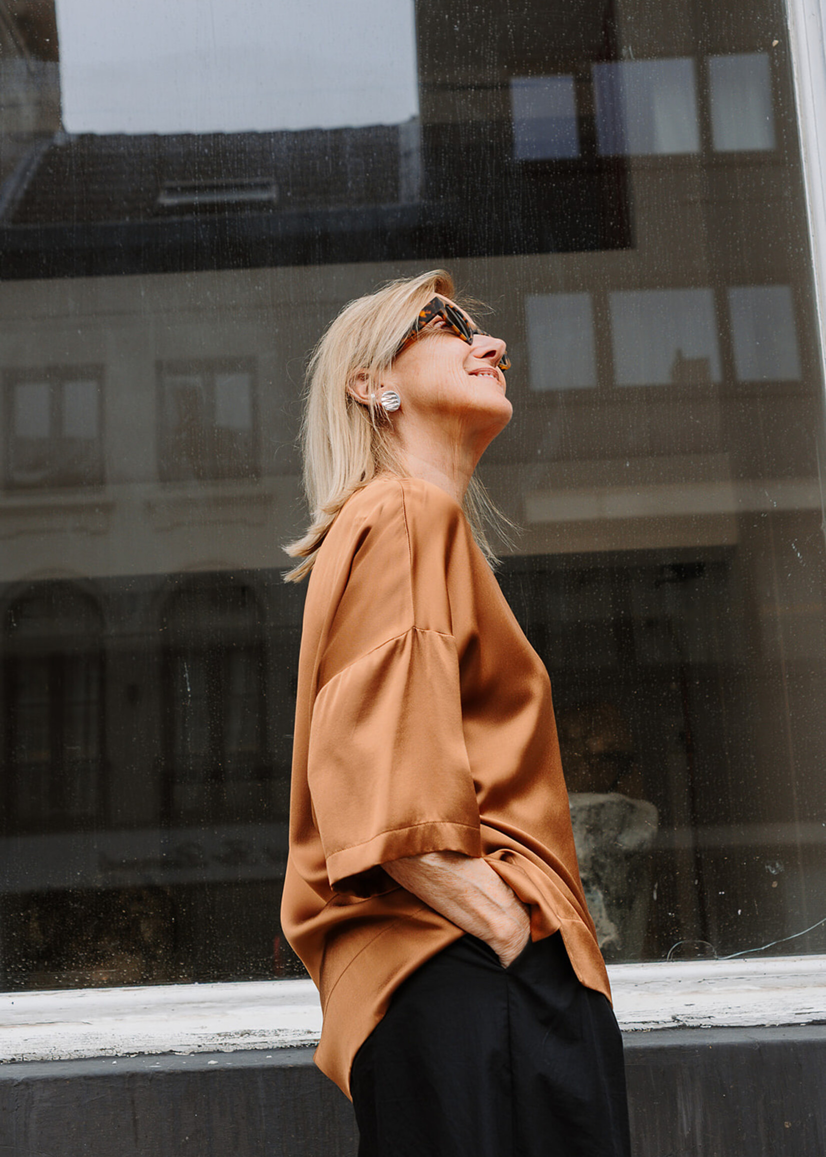 Ottod'Ame Viscose Blouse 3/4 sleeves (Caramel)