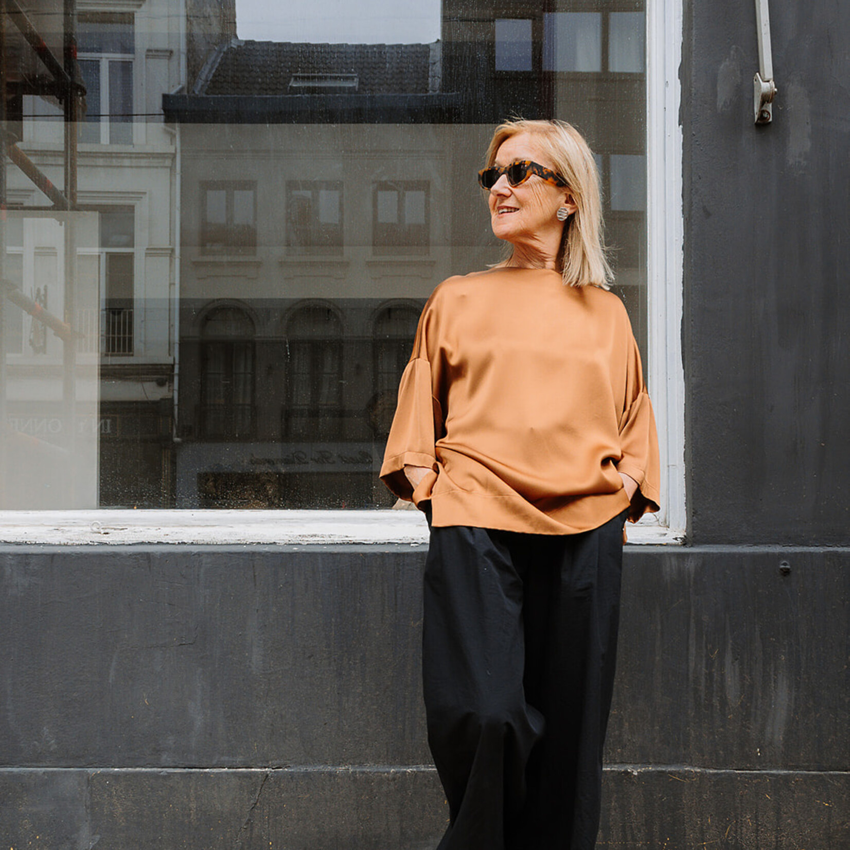 Ottod'Ame Viscose Blouse 3/4 sleeves (Caramel)