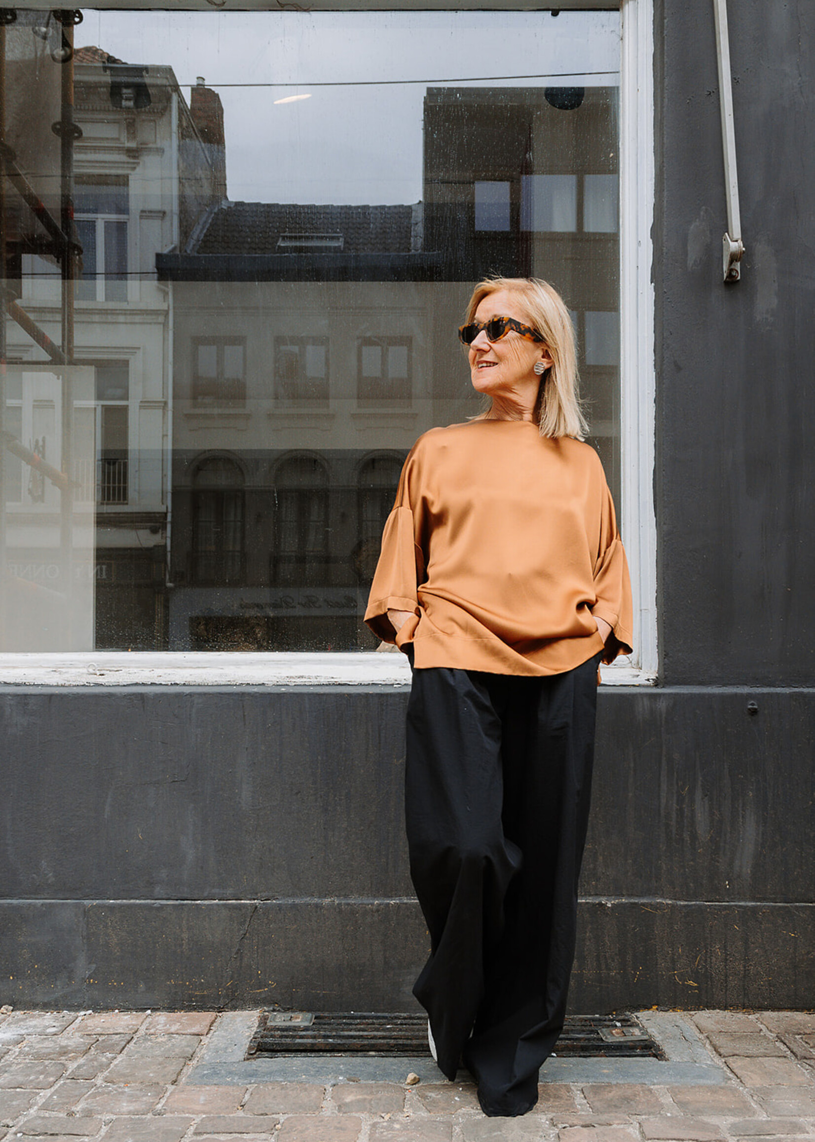 Ottod'Ame Viscose Blouse 3/4 sleeves (Caramel)