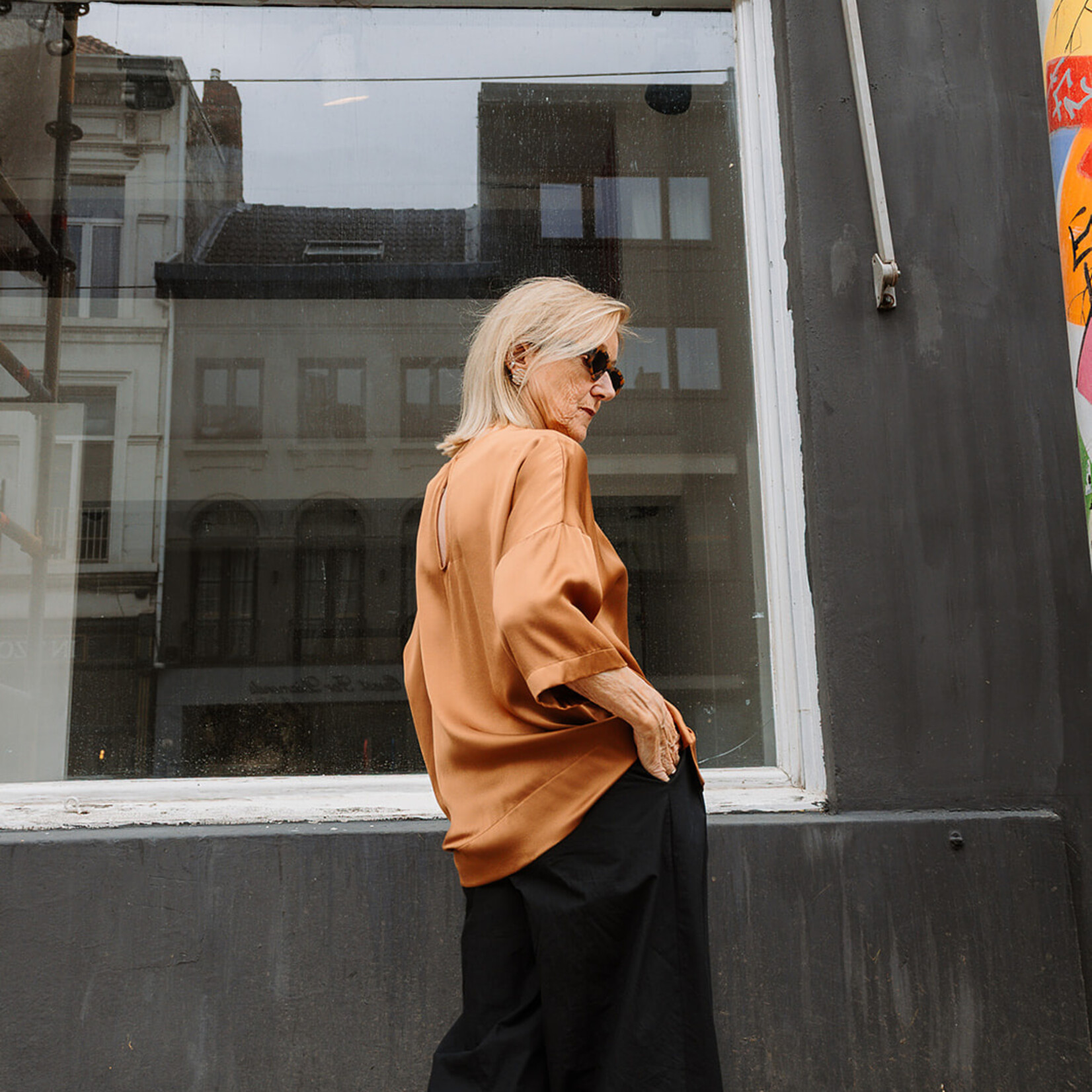 Ottod'Ame Viscose Blouse 3/4 sleeves (Caramel)