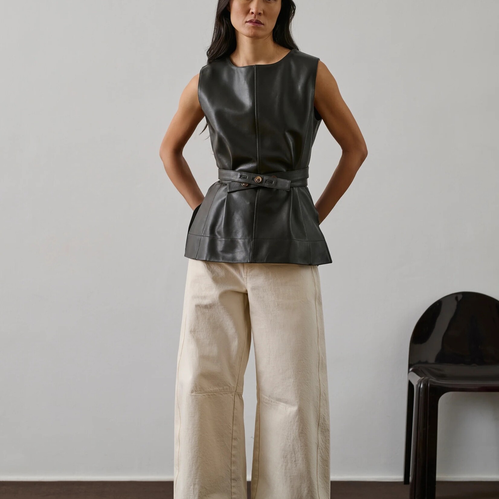 Soeur Leather Top Chance (Brown)