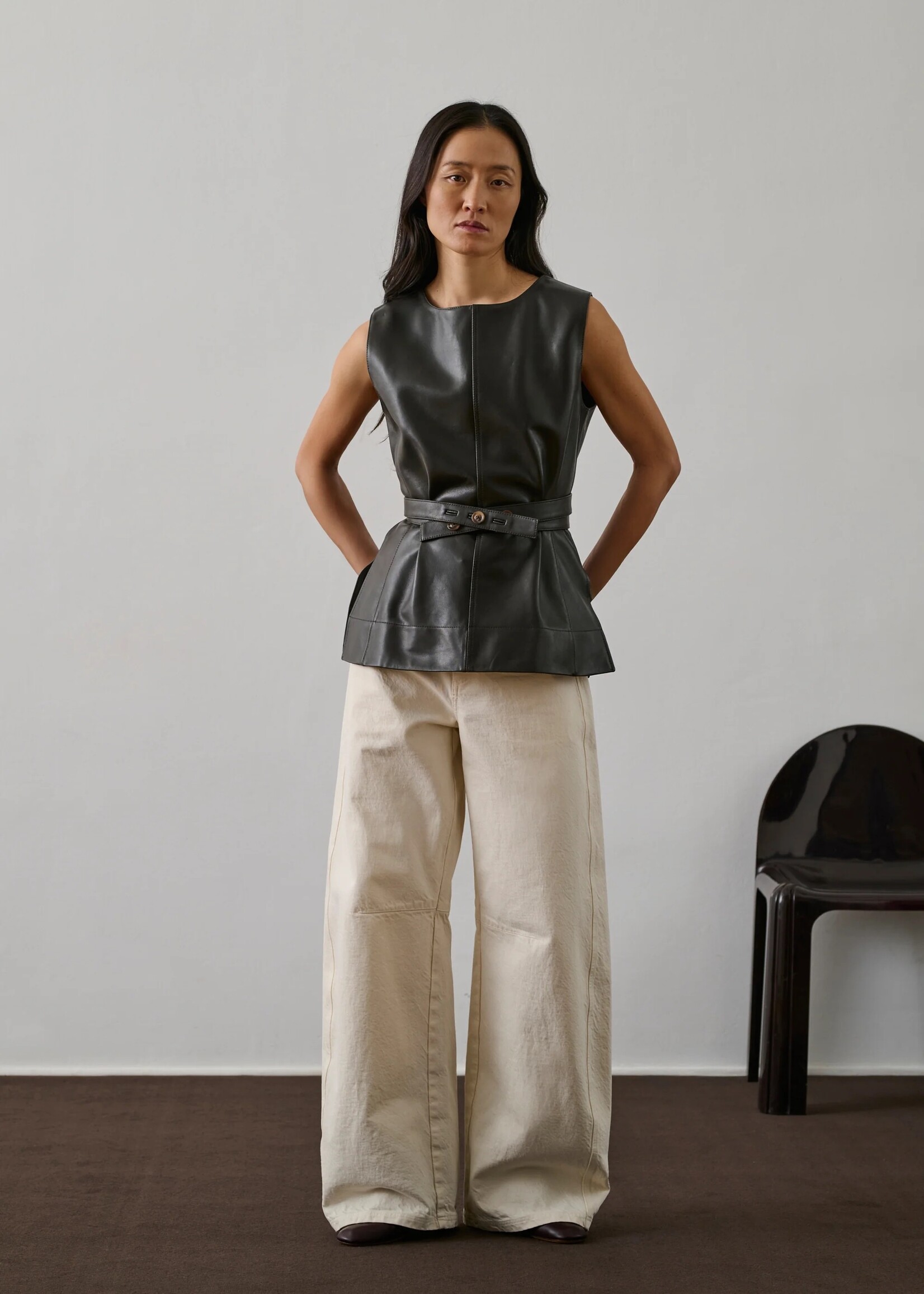 Soeur Leather Top Chance (Brown)