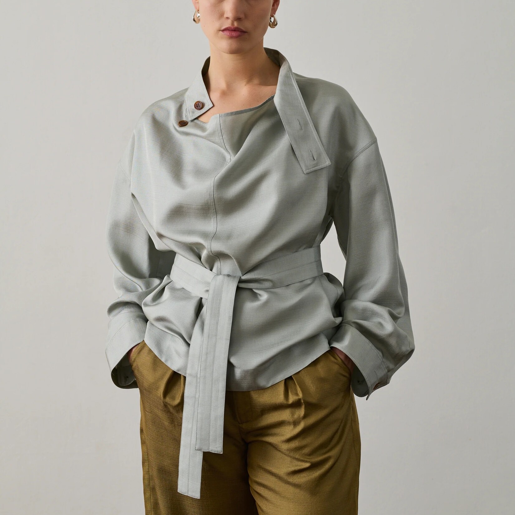 Soeur Silk Blouse Felicite (Icy Blue)