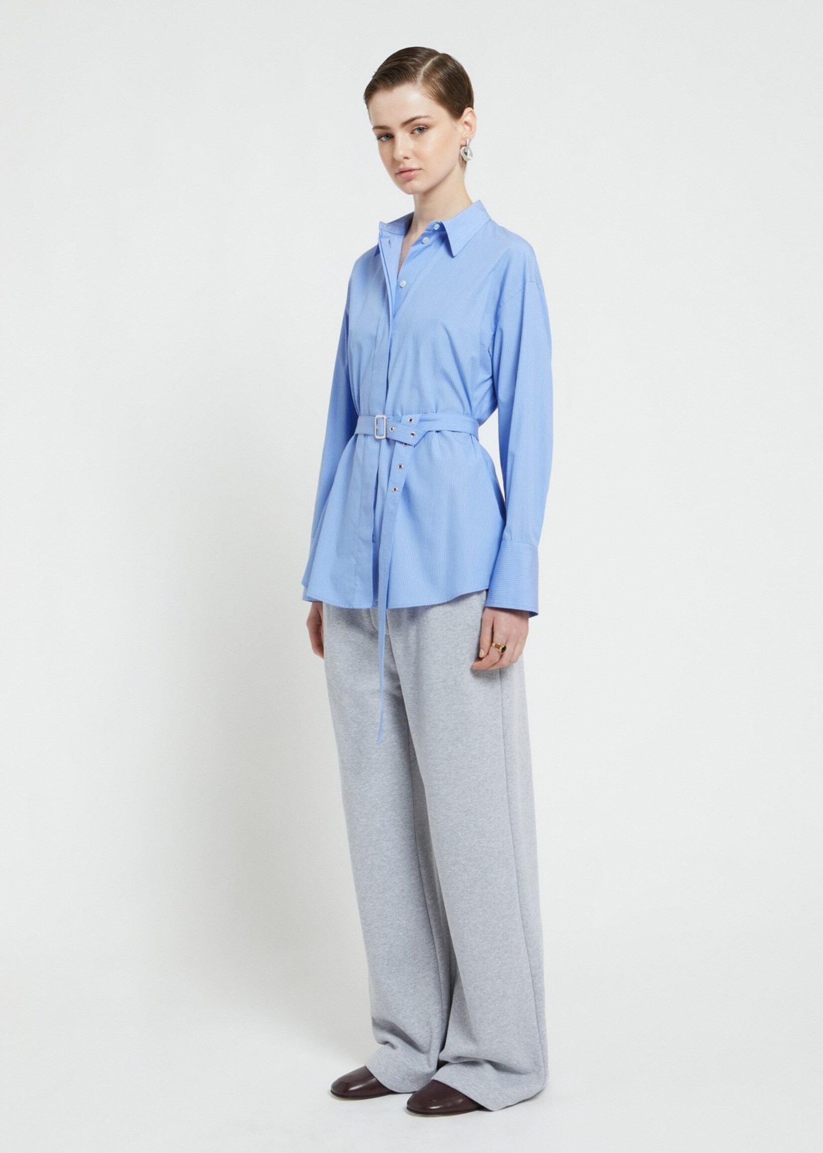 Ottod'Ame Striped Cotton Shirt (Blue/White)