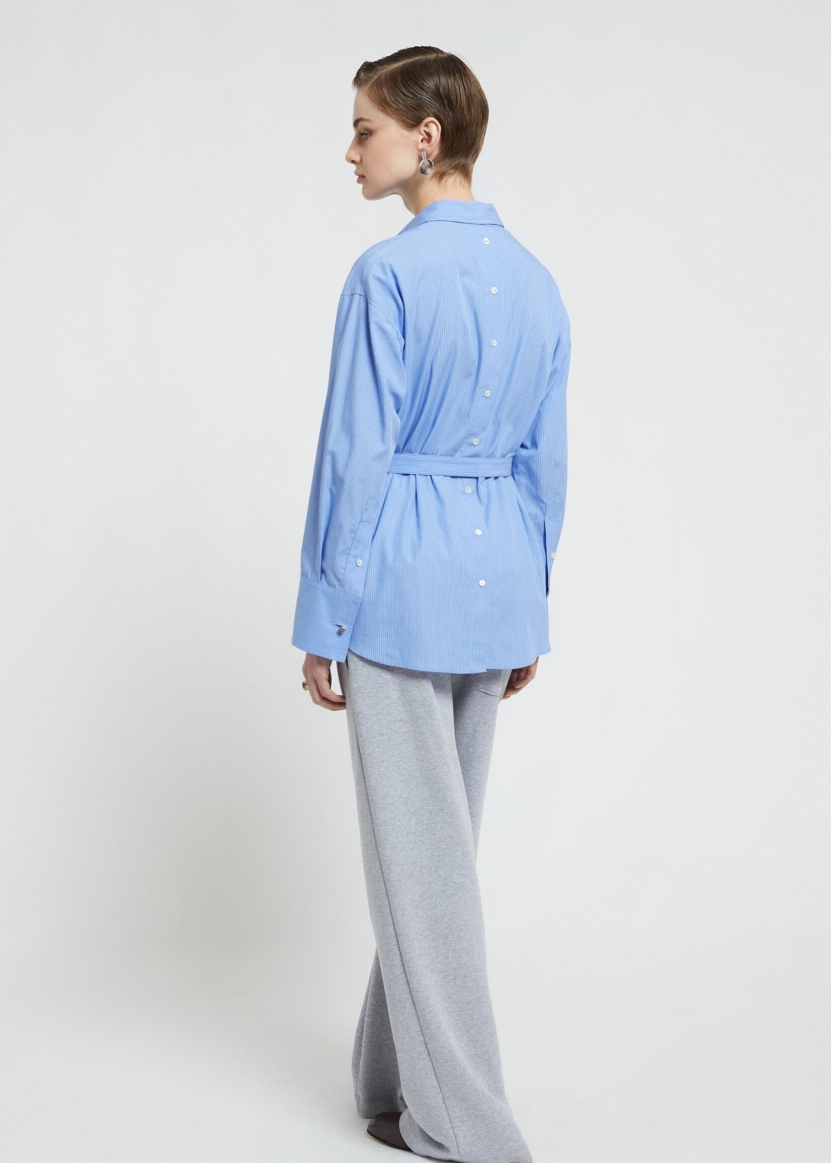 Ottod'Ame Striped Cotton Shirt (Blue/White)