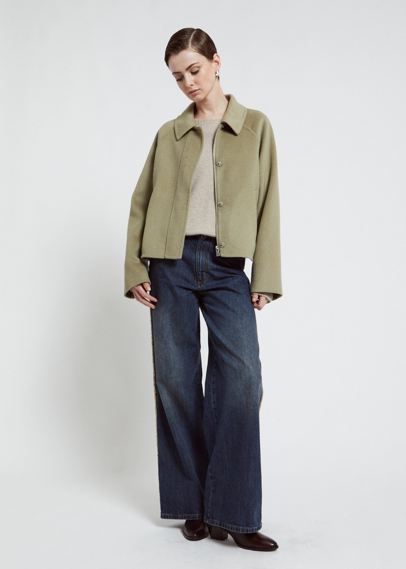 Ottod'Ame Cropped Jacket (Salvia Green)