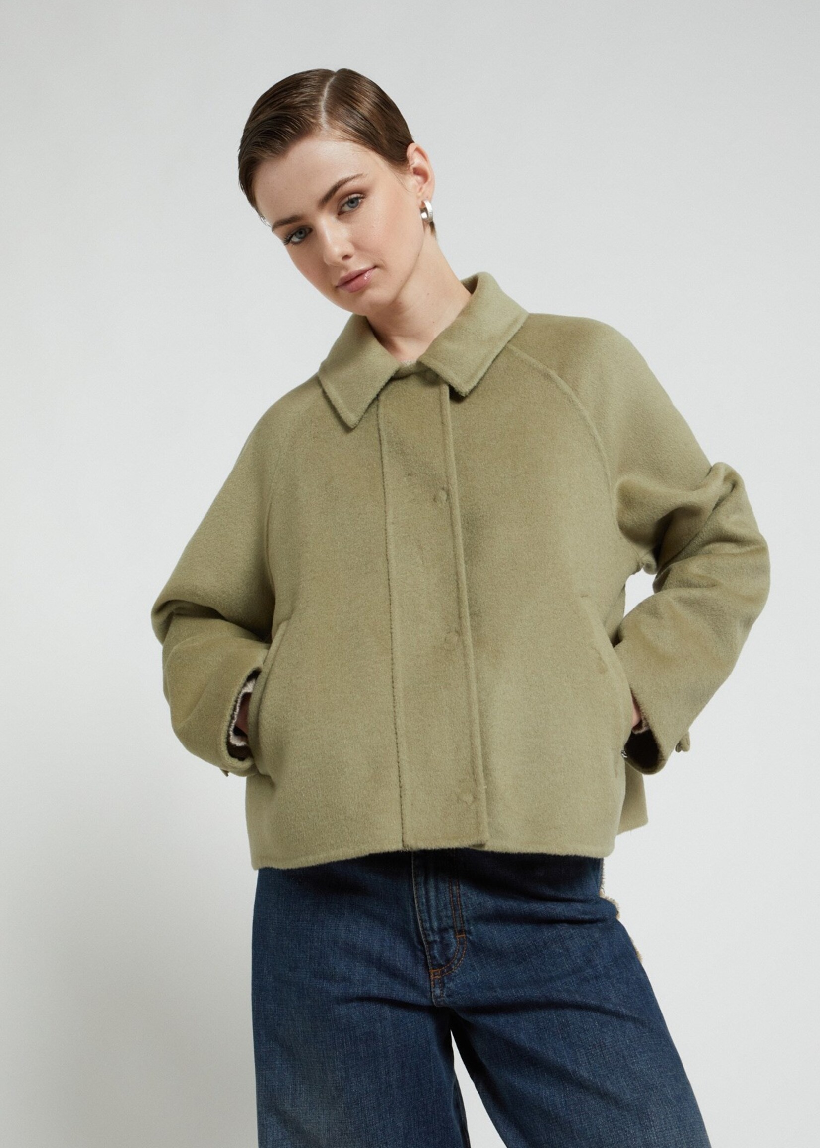 Ottod'Ame Cropped Jacket (Salvia Green)