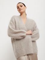 Ottod'Ame Fluffy Mohair Cardigan (Corda Cream)