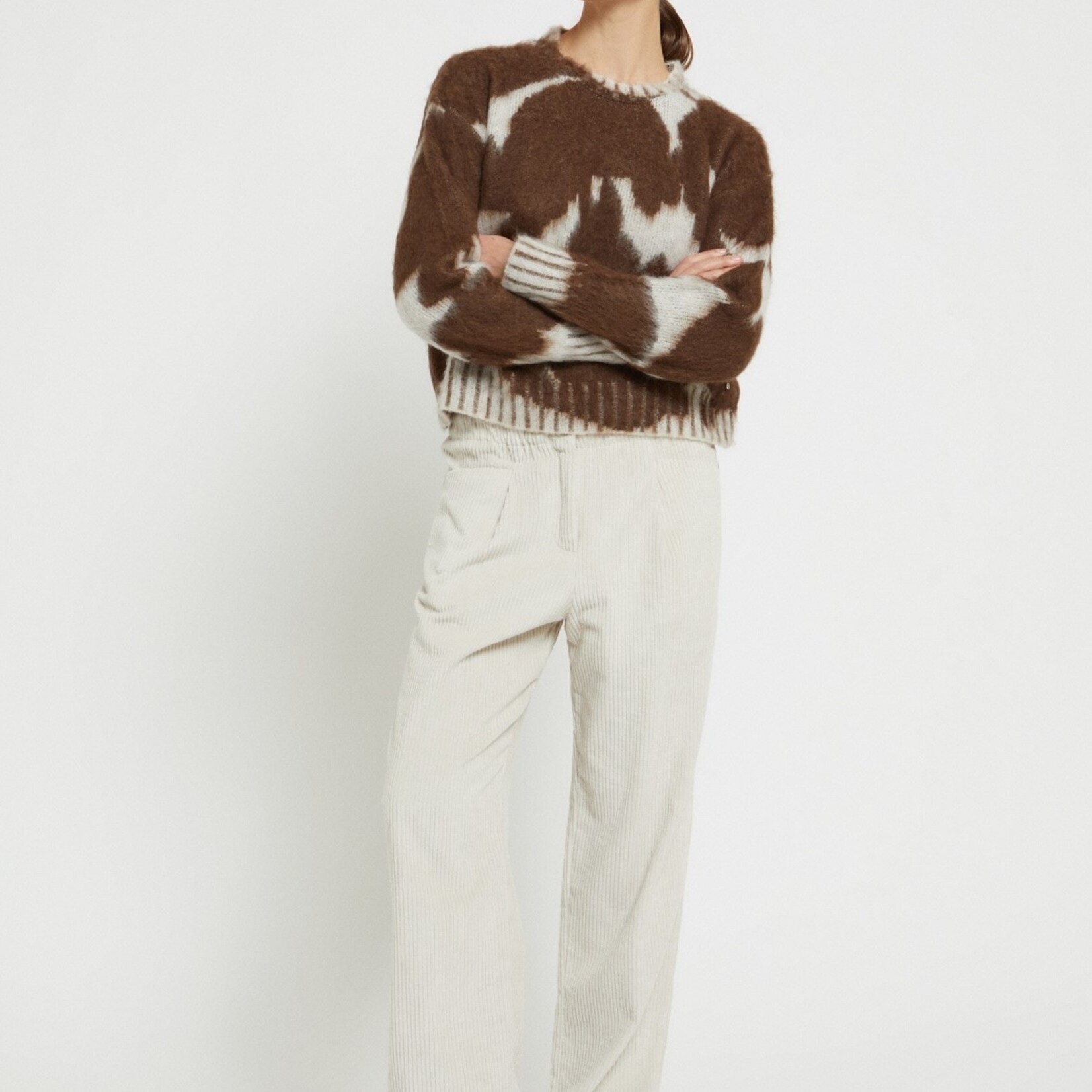 Ottod'Ame Print Sweater (Brown/Cream)