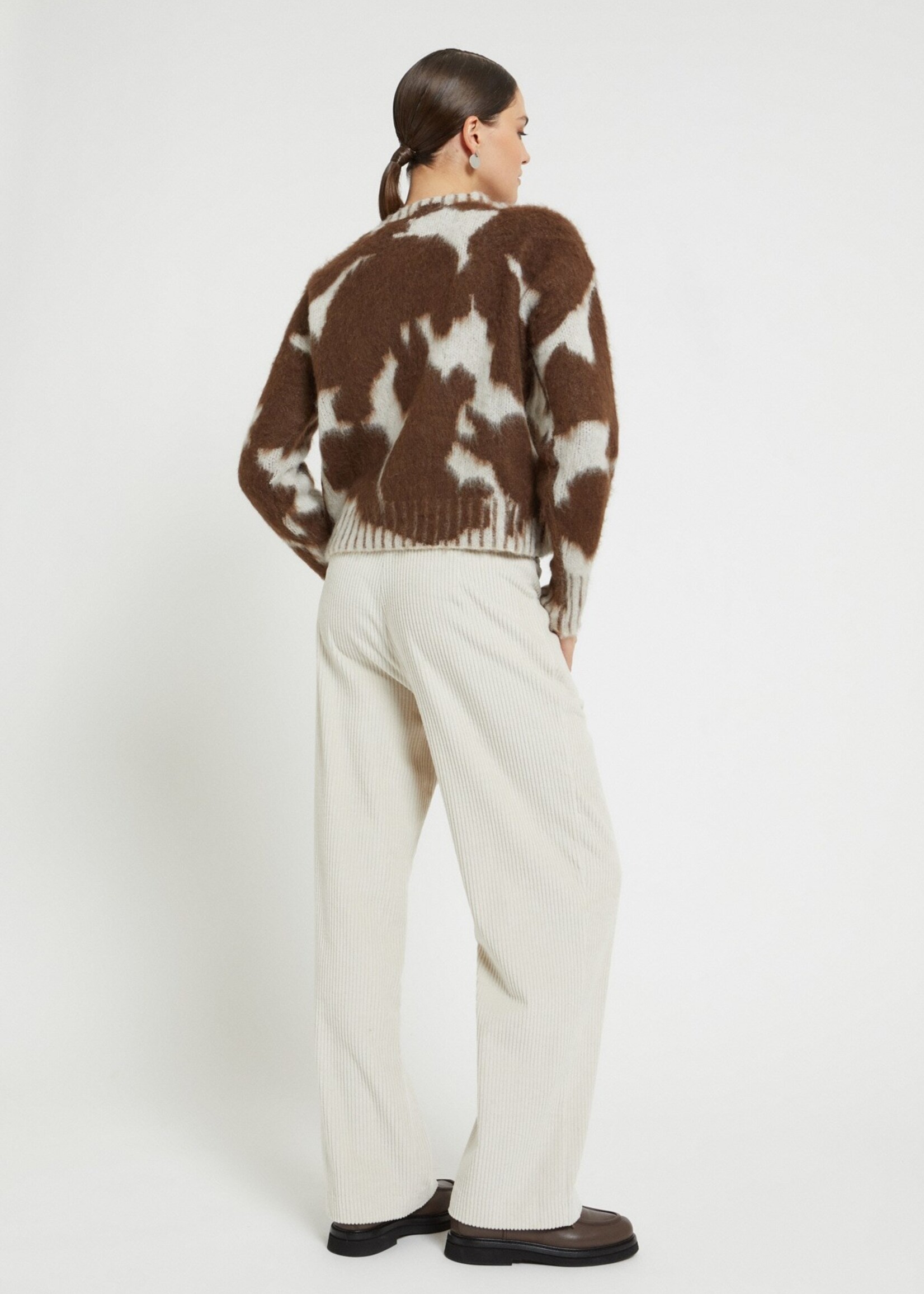 Ottod'Ame Print Sweater (Brown/Cream)