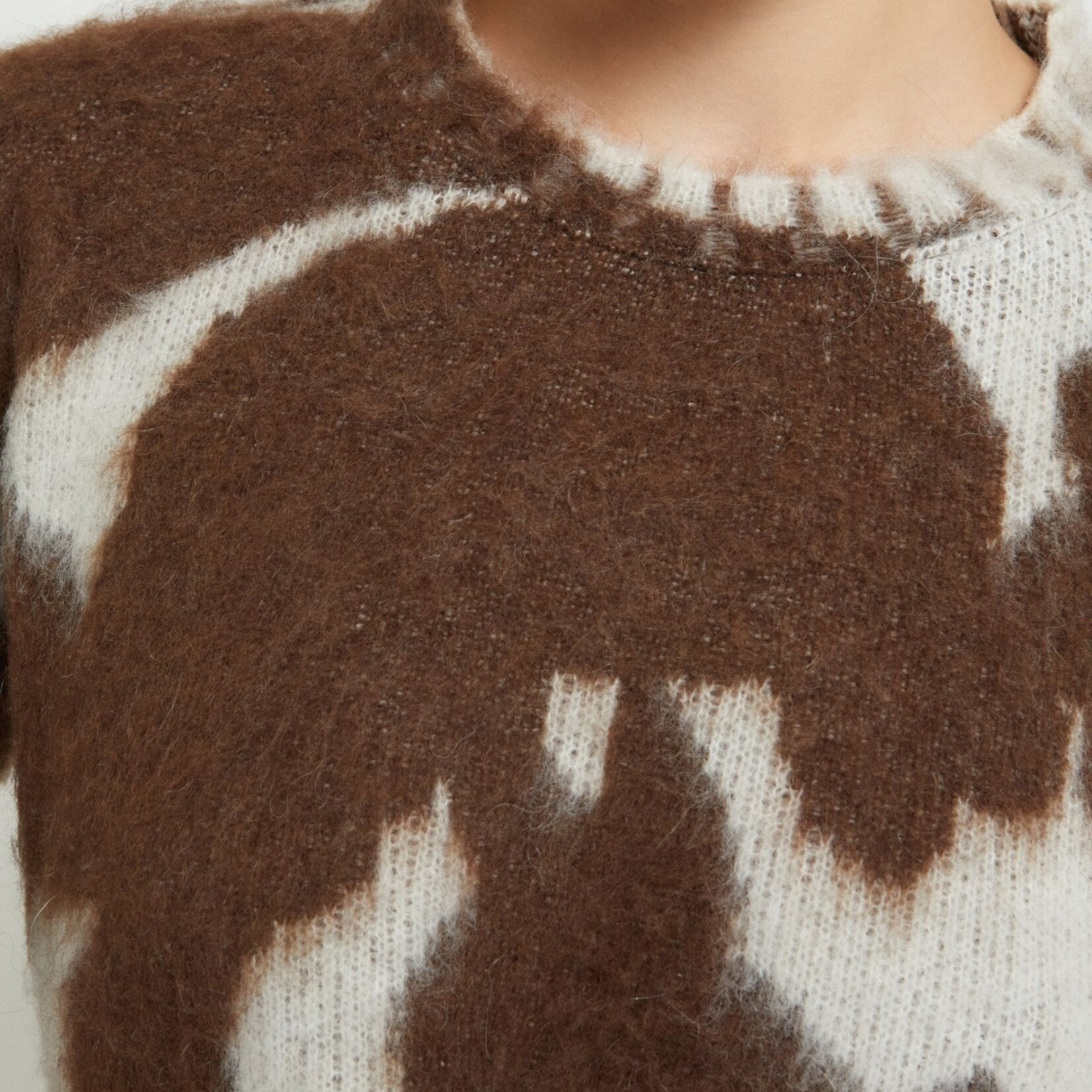 Ottod'Ame Print Sweater (Brown/Cream)