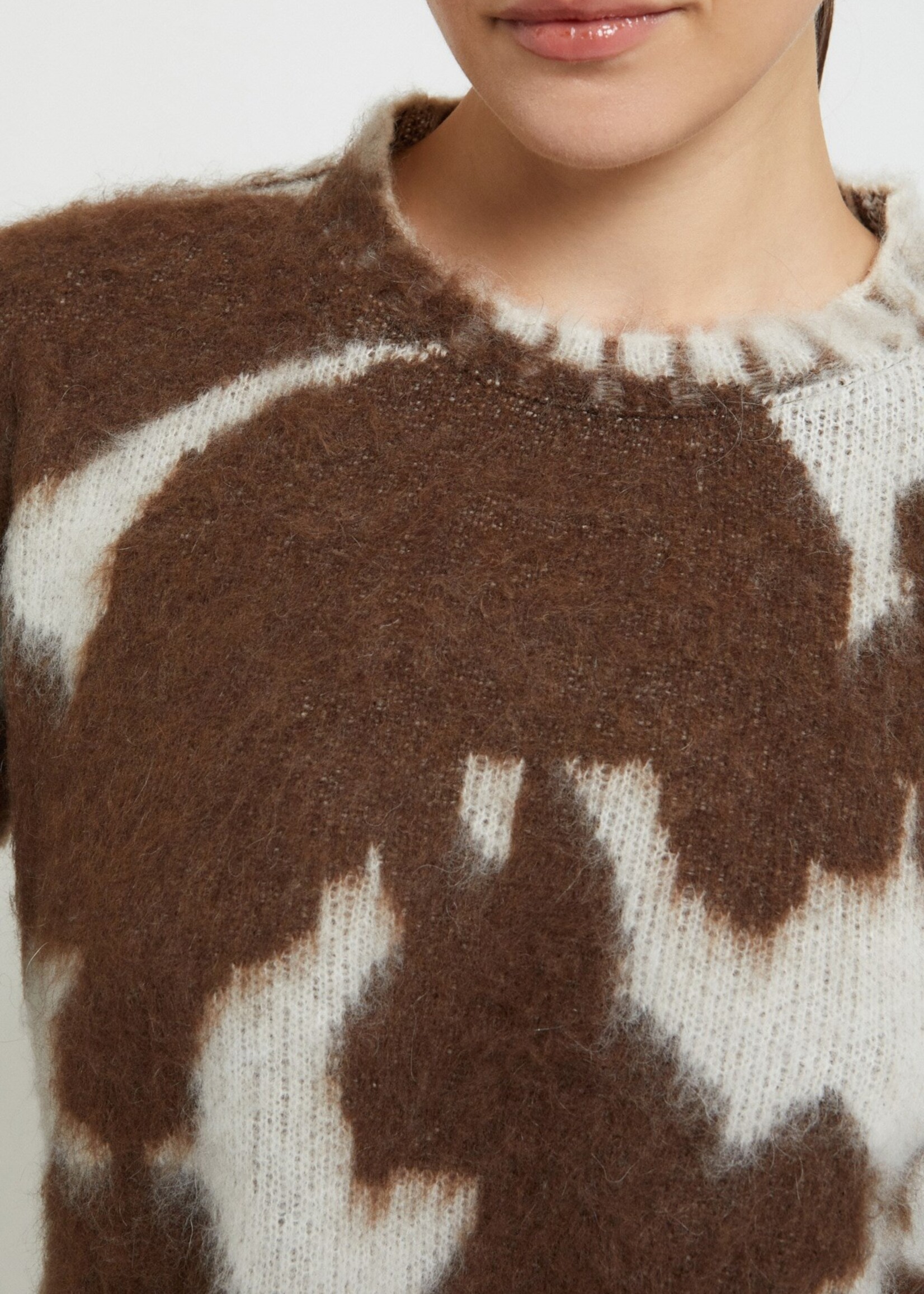 Ottod'Ame Print Sweater (Brown/Cream)