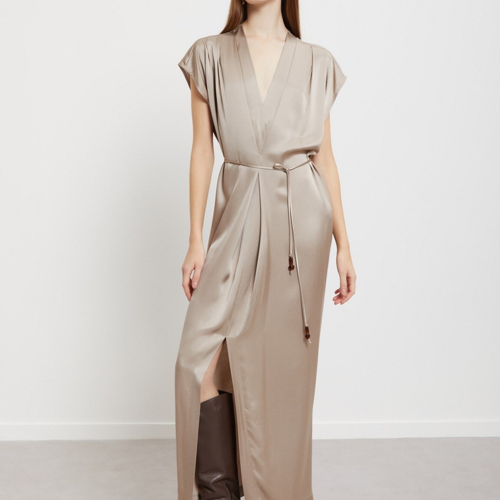Ottod'Ame Viscose Maxi Dress (Corda Cream)