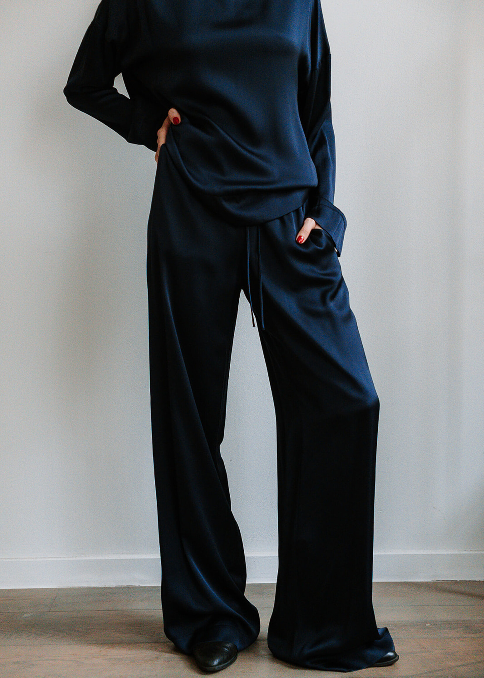 Ottod'Ame Viscose Trouser Arianna (Midnight Blue)