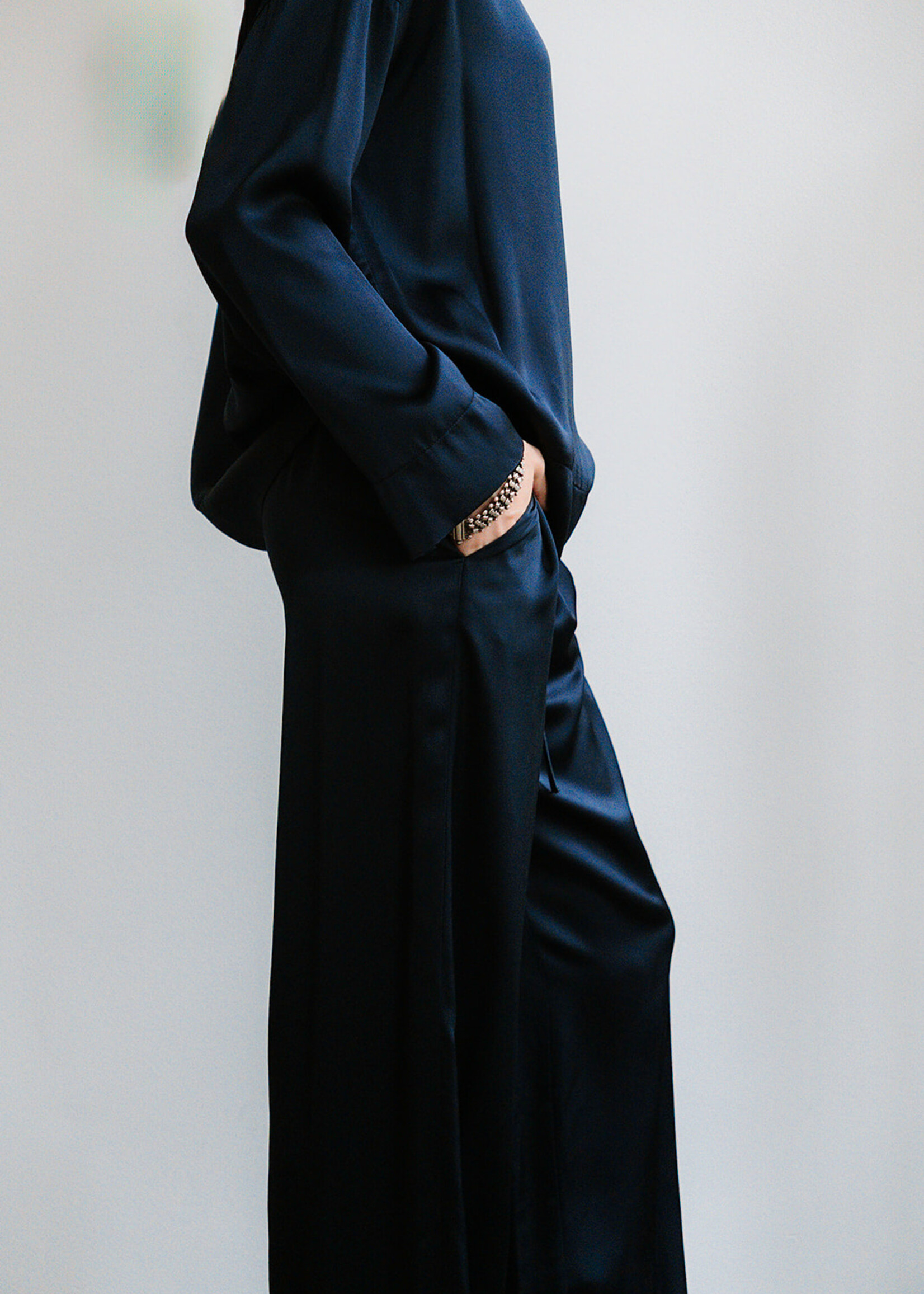 Ottod'Ame Viscose Trouser Arianna (Midnight Blue)