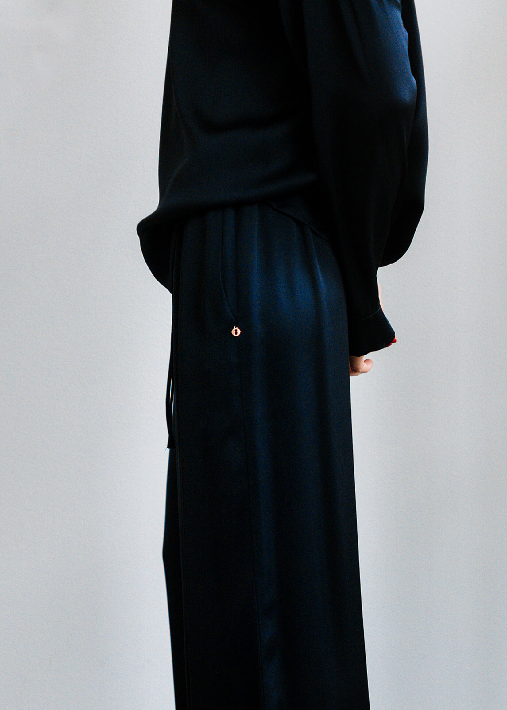 Ottod'Ame Viscose Trouser Arianna (Midnight Blue)