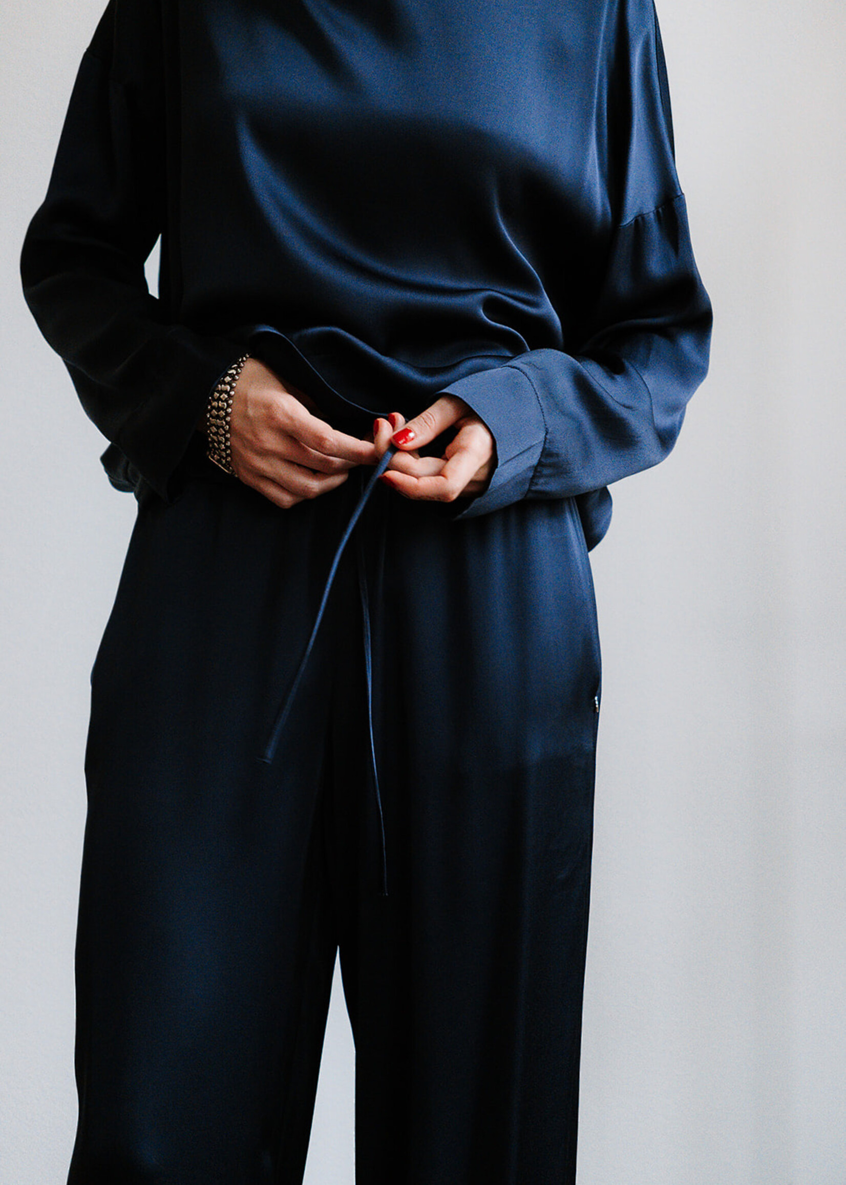 Ottod'Ame Viscose Trouser Arianna (Midnight Blue)