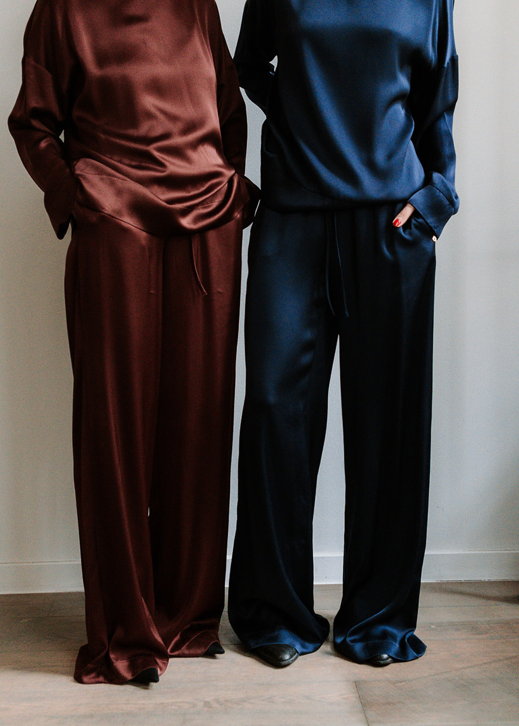 Ottod'Ame Viscose Trouser Arianna (Midnight Blue)