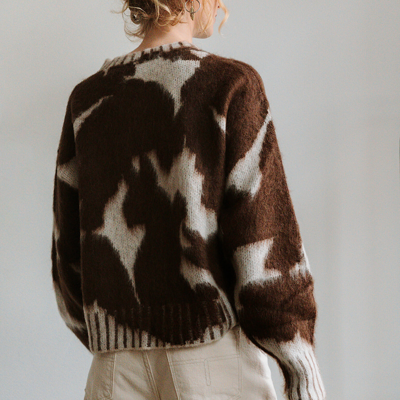 Ottod'Ame Print Sweater (Brown/Cream)