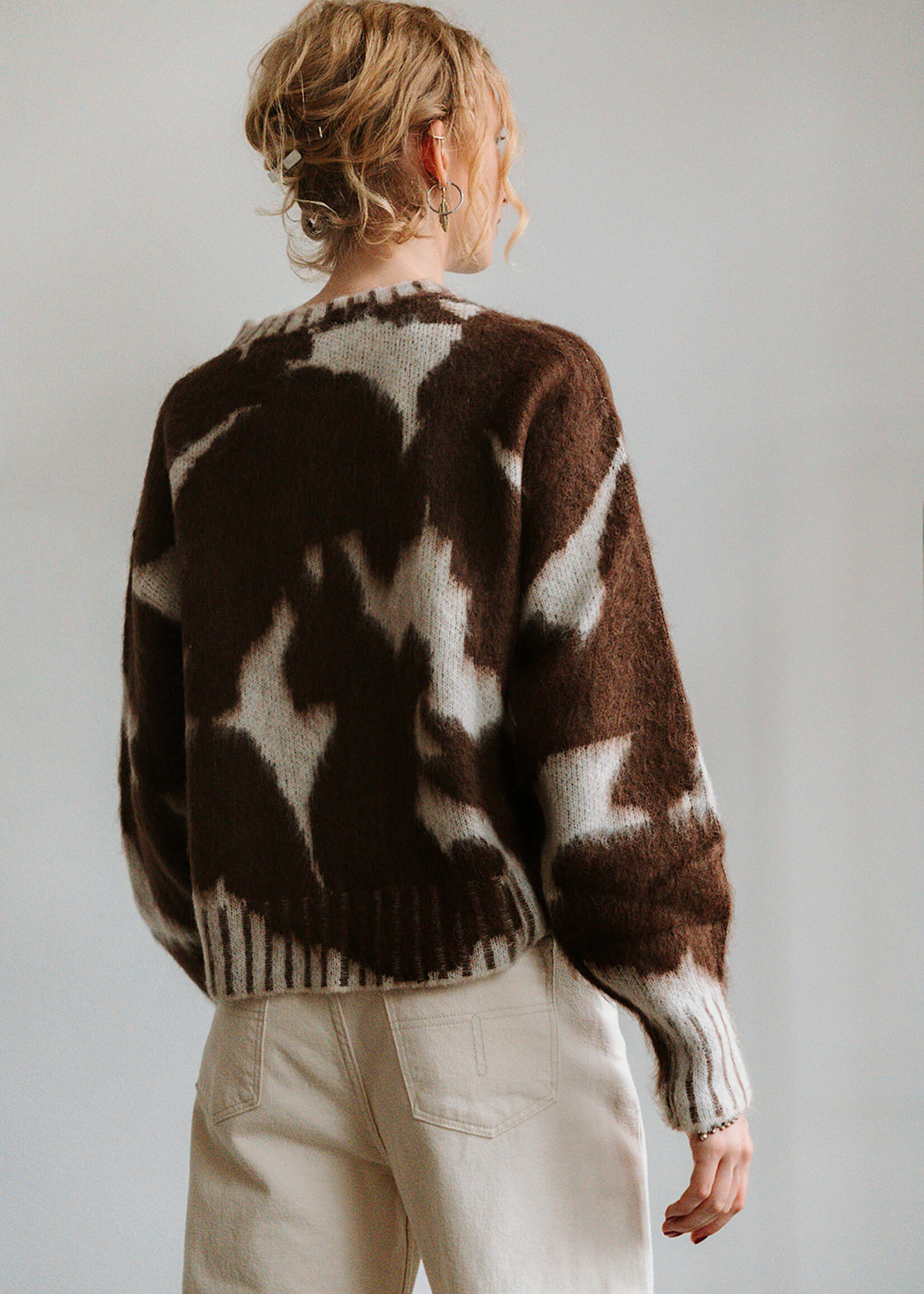 Ottod'Ame Print Sweater (Brown/Cream)