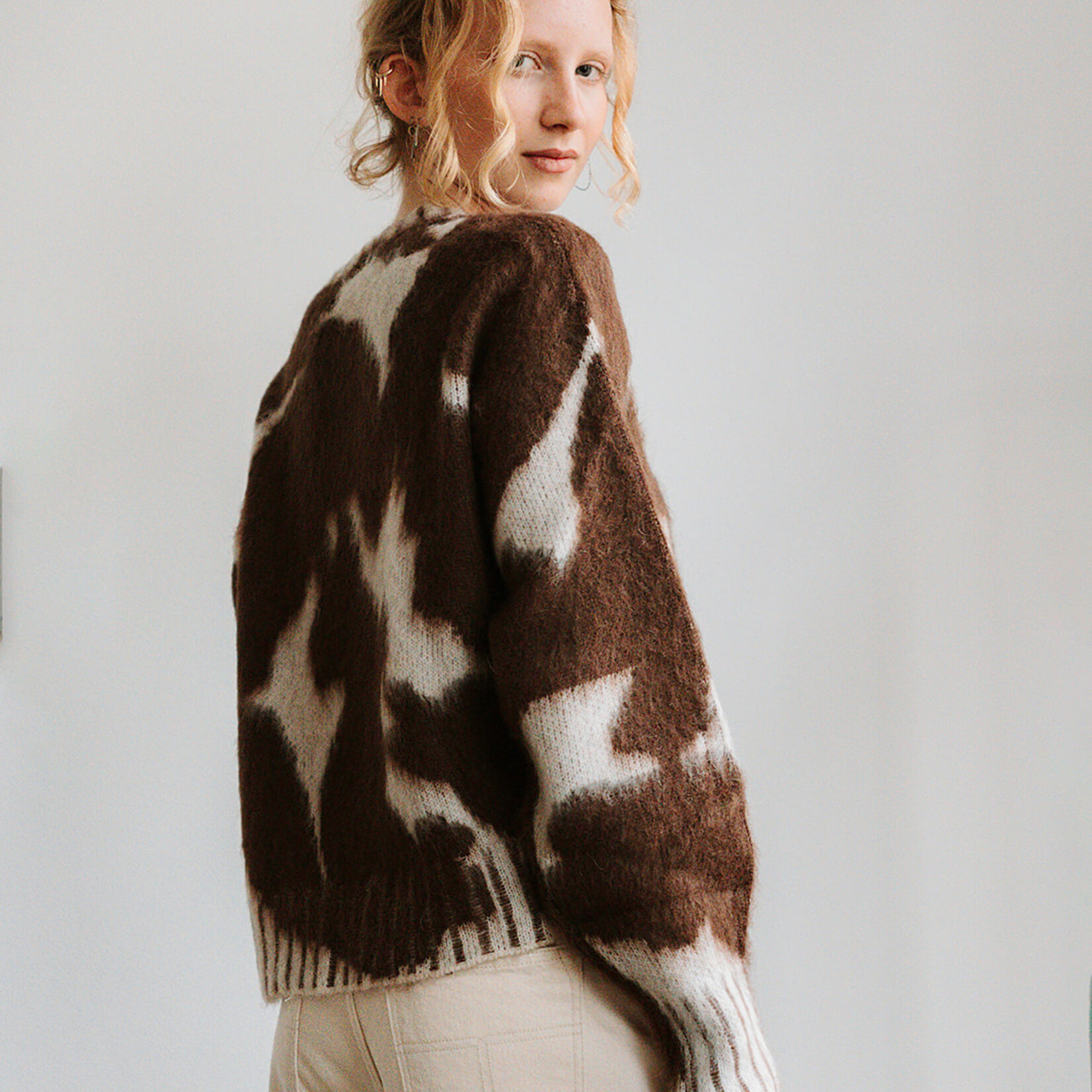 Ottod'Ame Print Sweater (Brown/Cream)