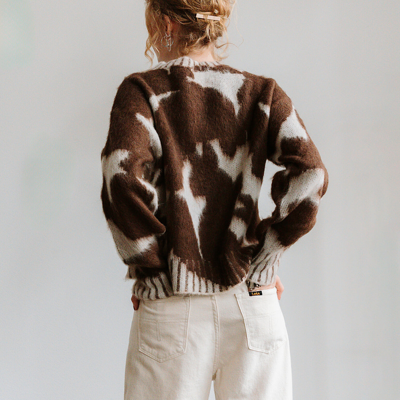 Ottod'Ame Print Sweater (Brown/Cream)