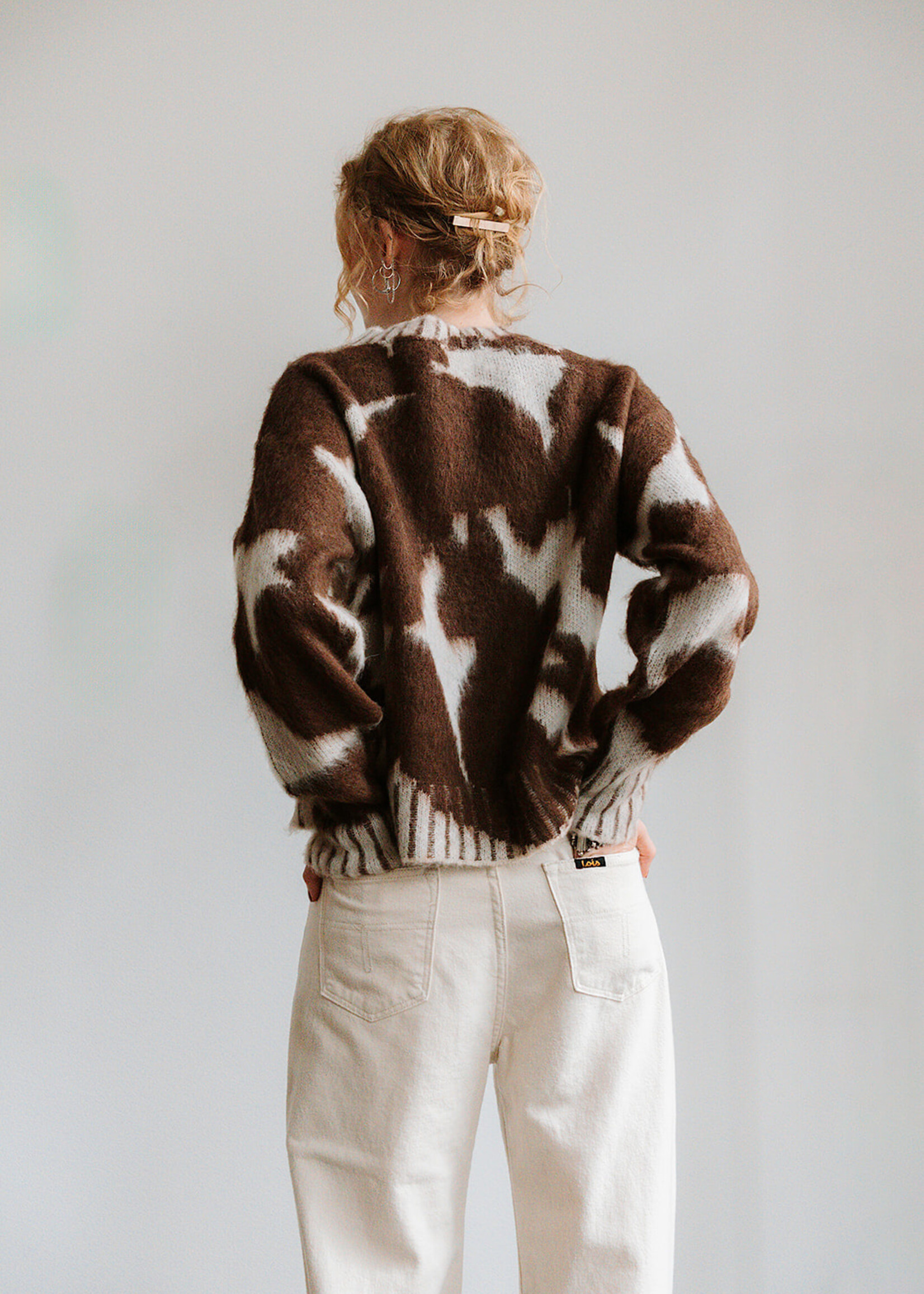 Ottod'Ame Print Sweater (Brown/Cream)