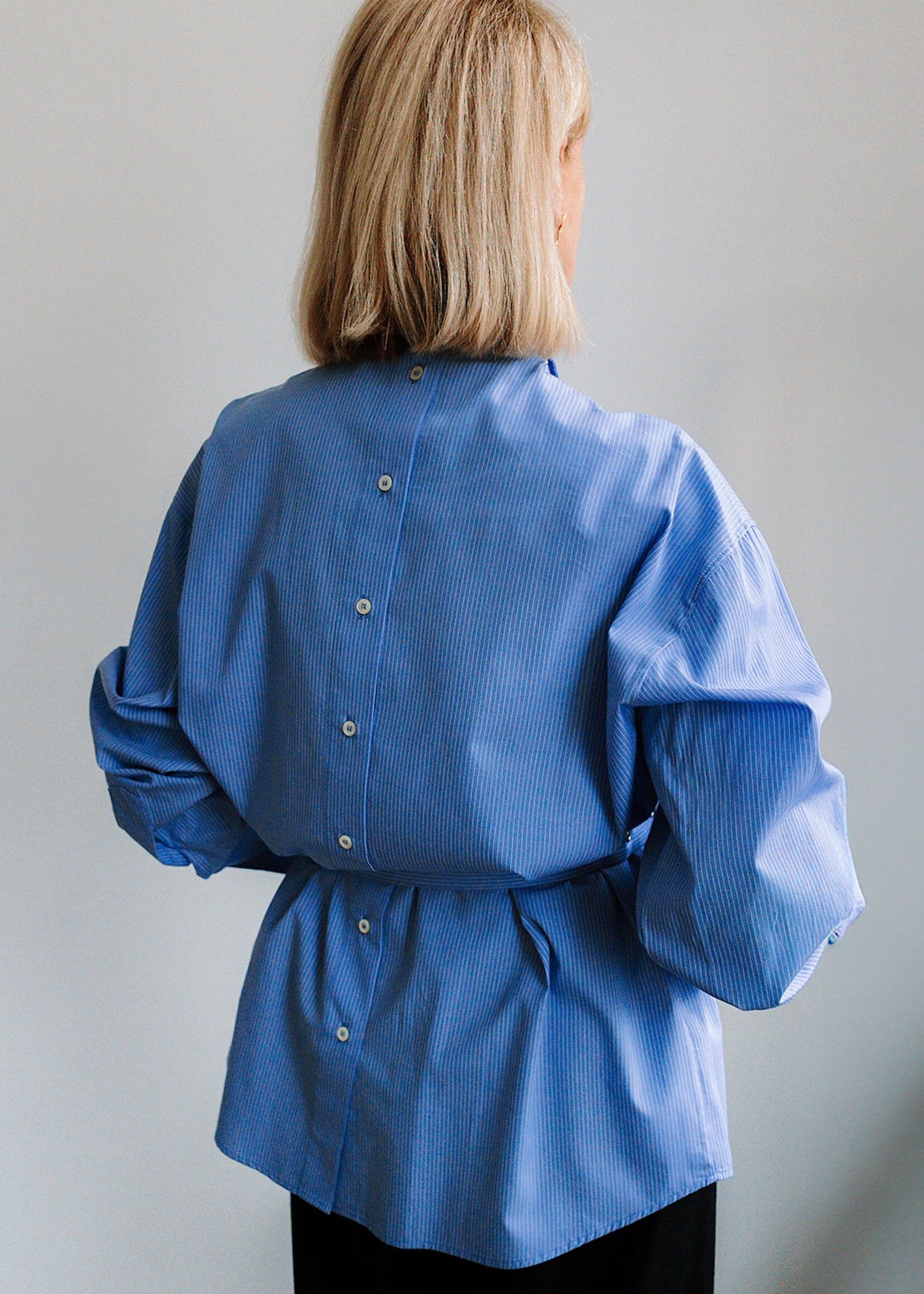 Ottod'Ame Striped Cotton Shirt (Blue/White)