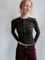 Soeur T-shirt Gaelle Stripe (Antracite/Bordeau)