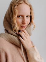 White + Warren Cashmere Rib Balaclava (Khaki Camel)