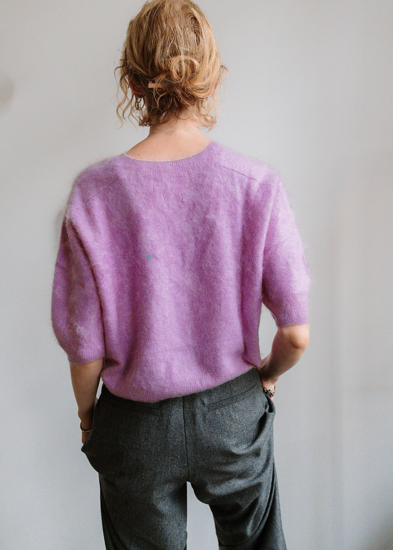 Colorush Brushed Cashmere Shortsleeved Sweater (Pink)