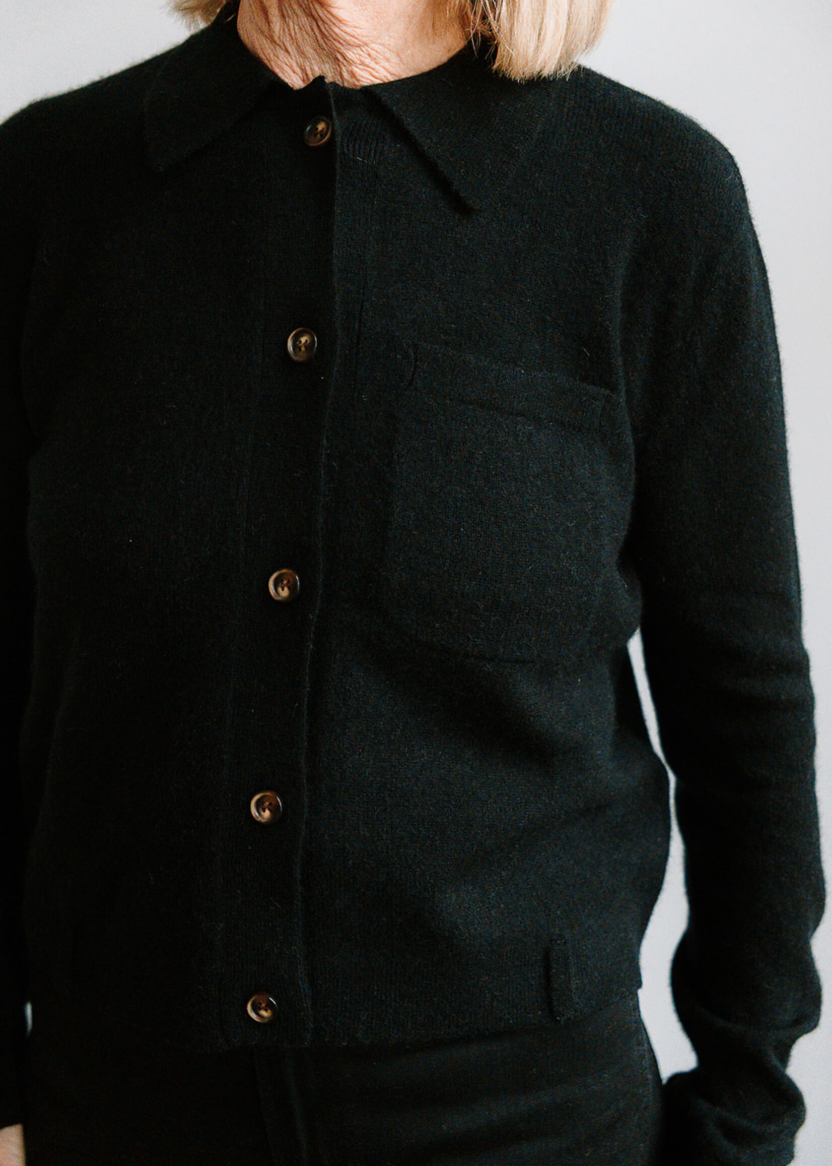 Absolut cashmere Polo Cardigan Agnese (Black)