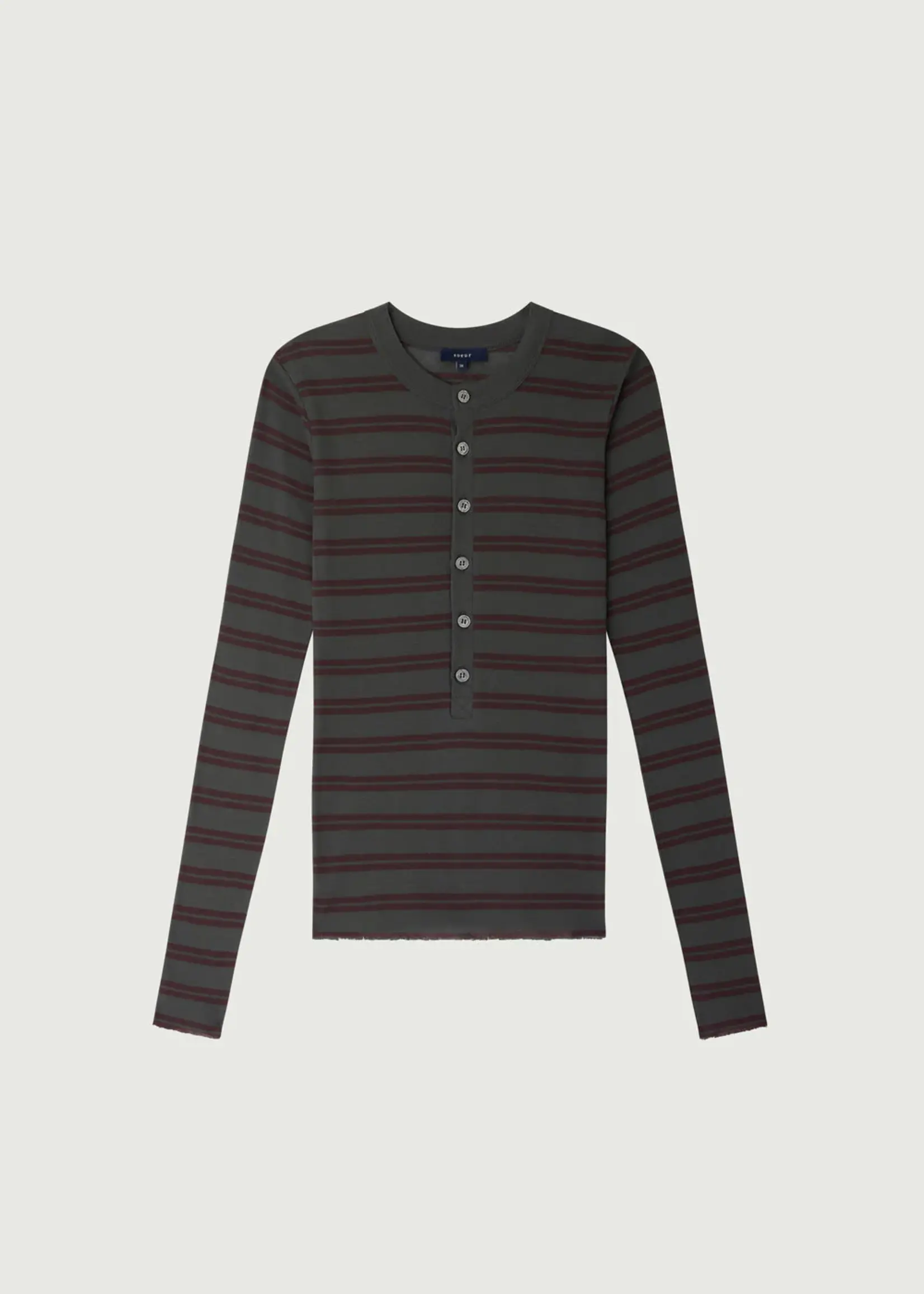 Soeur T-shirt Gaelle Stripe (Antracite/Bordeau)