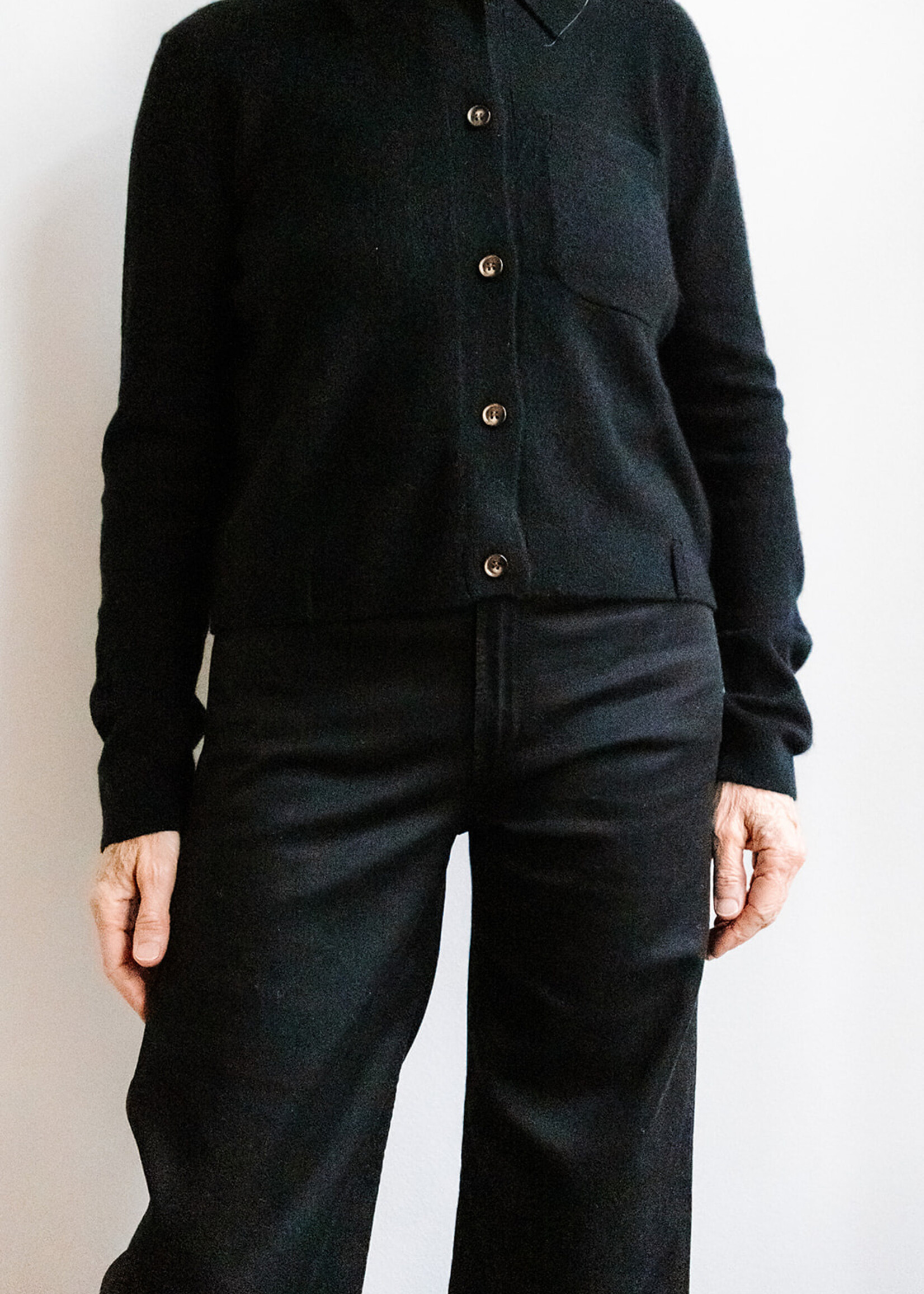 Absolut cashmere Polo Cardigan Agnese (Black)