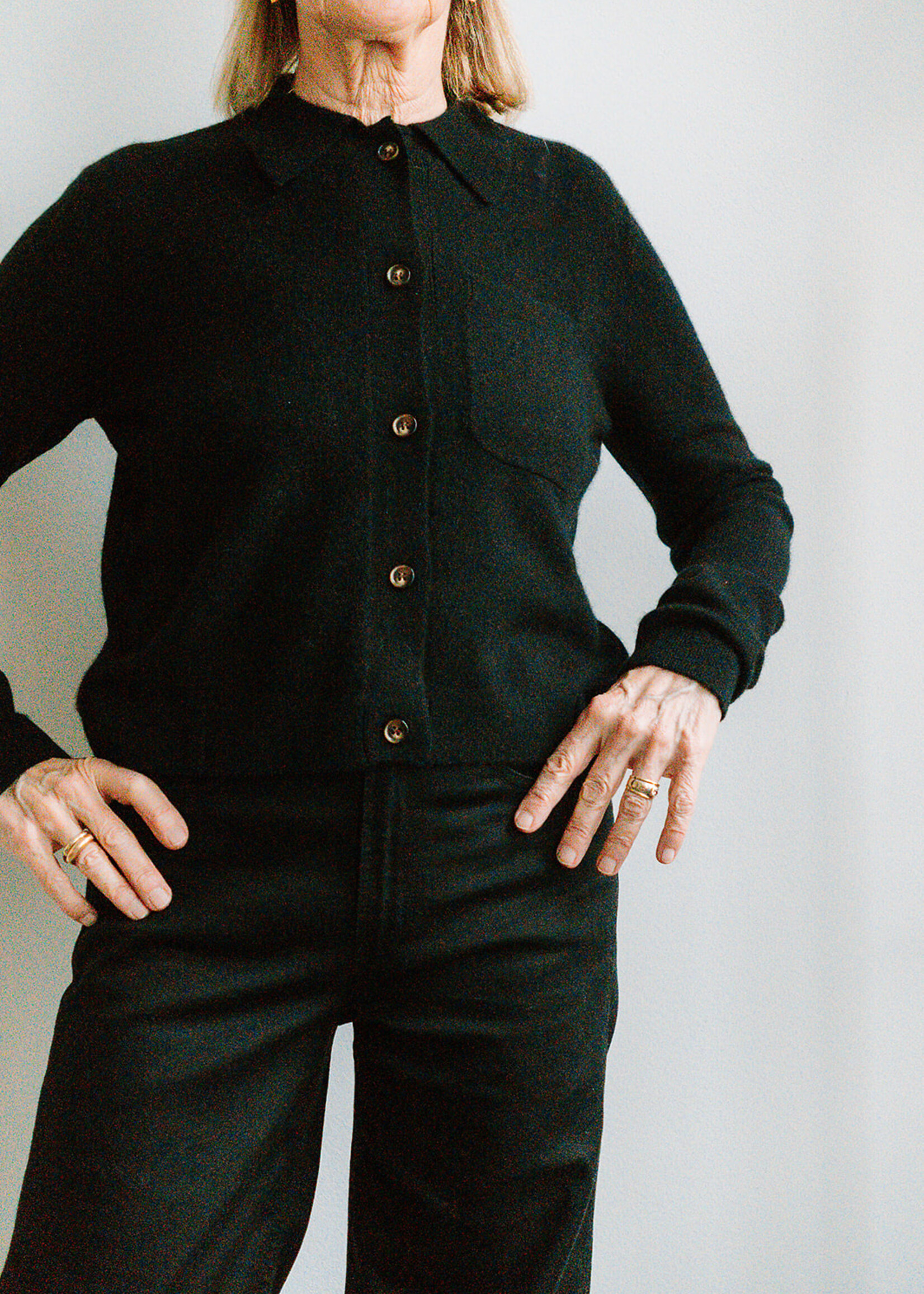 Absolut cashmere Polo Cardigan Agnese (Black)