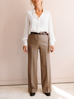 Ottod'Ame Long Wide Leg Trousers (Beige Taupe)