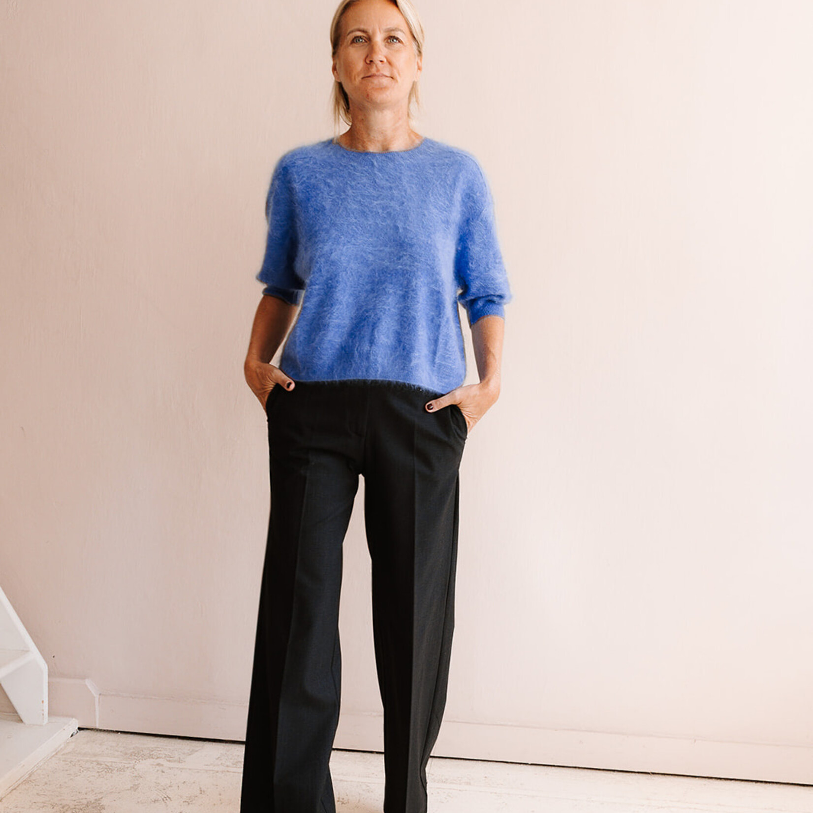 Ottod'Ame Long Wide Leg Trousers (Dark Grey)