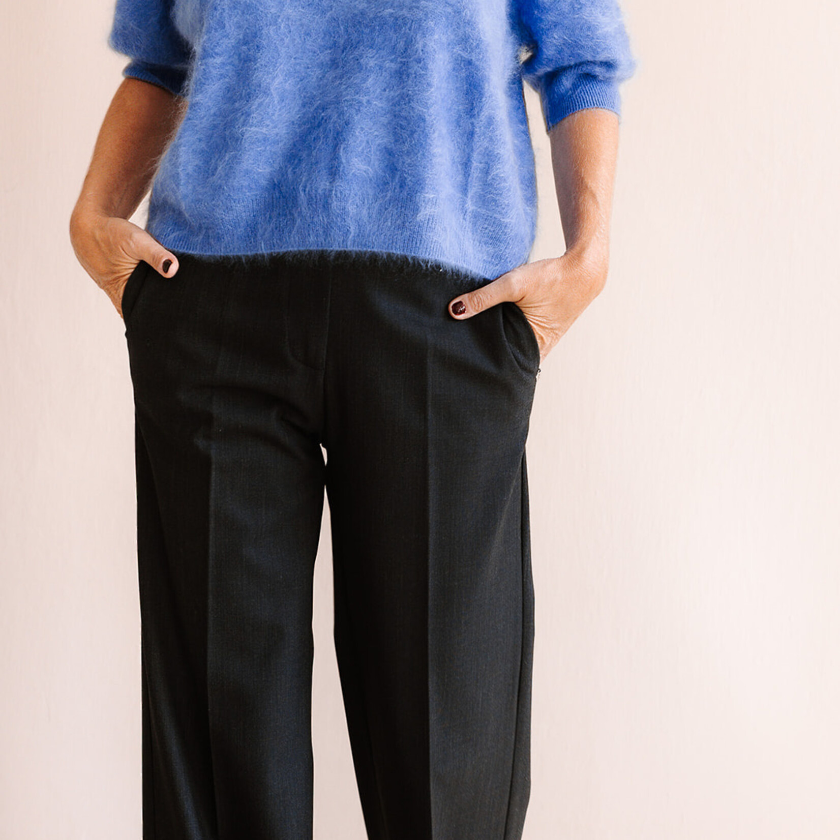 Ottod'Ame Long Wide Leg Trousers (Dark Grey)