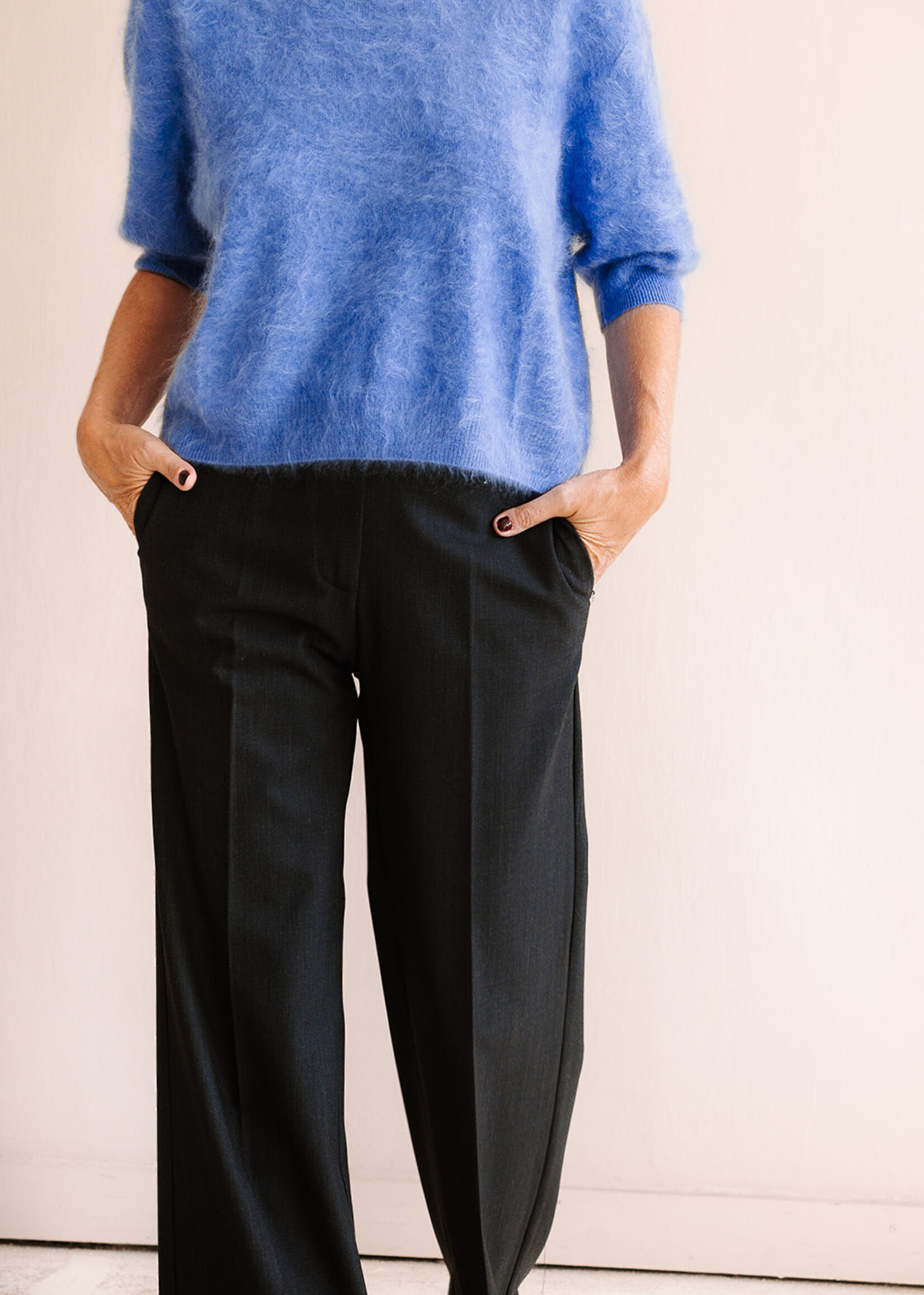 Ottod'Ame Long Wide Leg Trousers (Dark Grey)