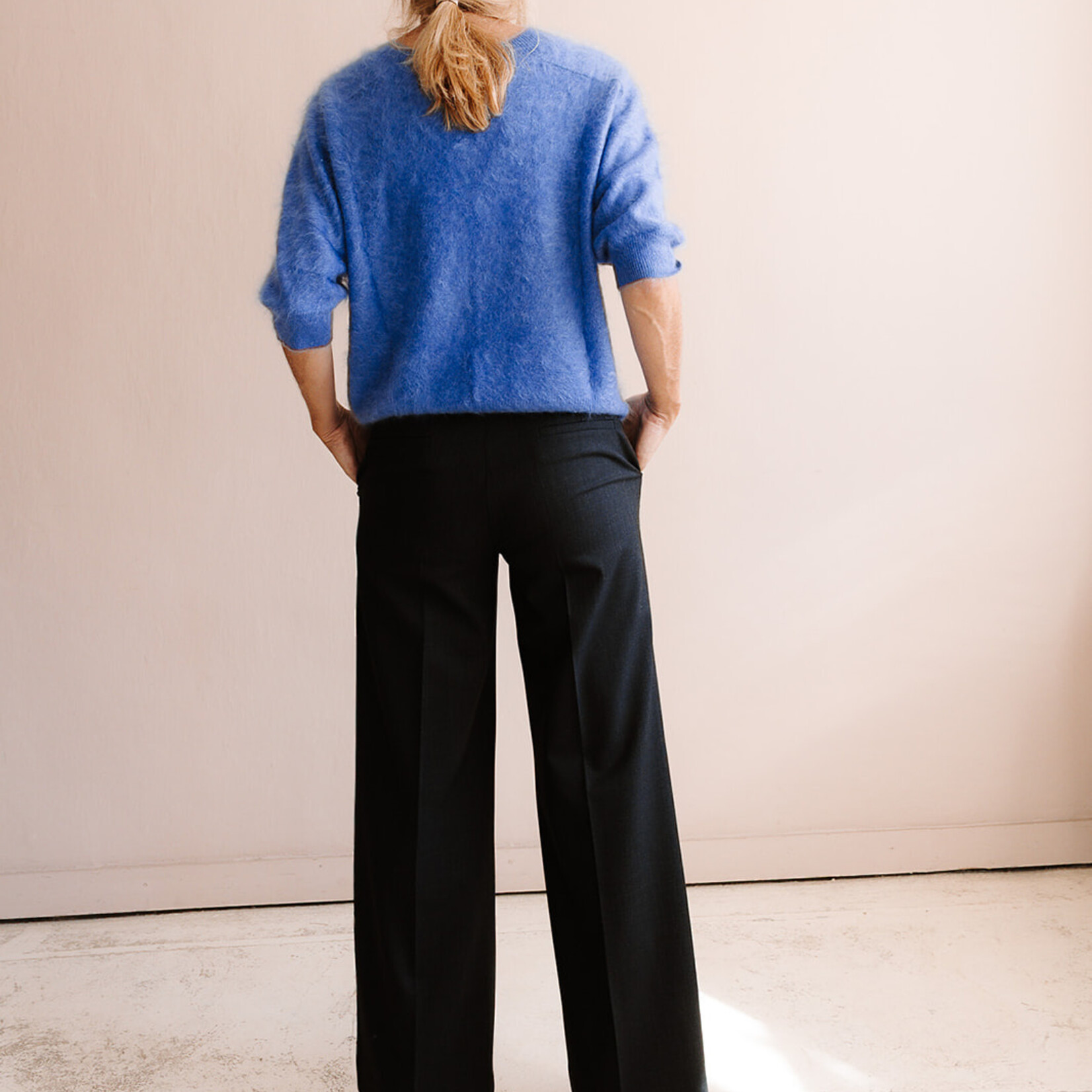 Ottod'Ame Long Wide Leg Trousers (Dark Grey)
