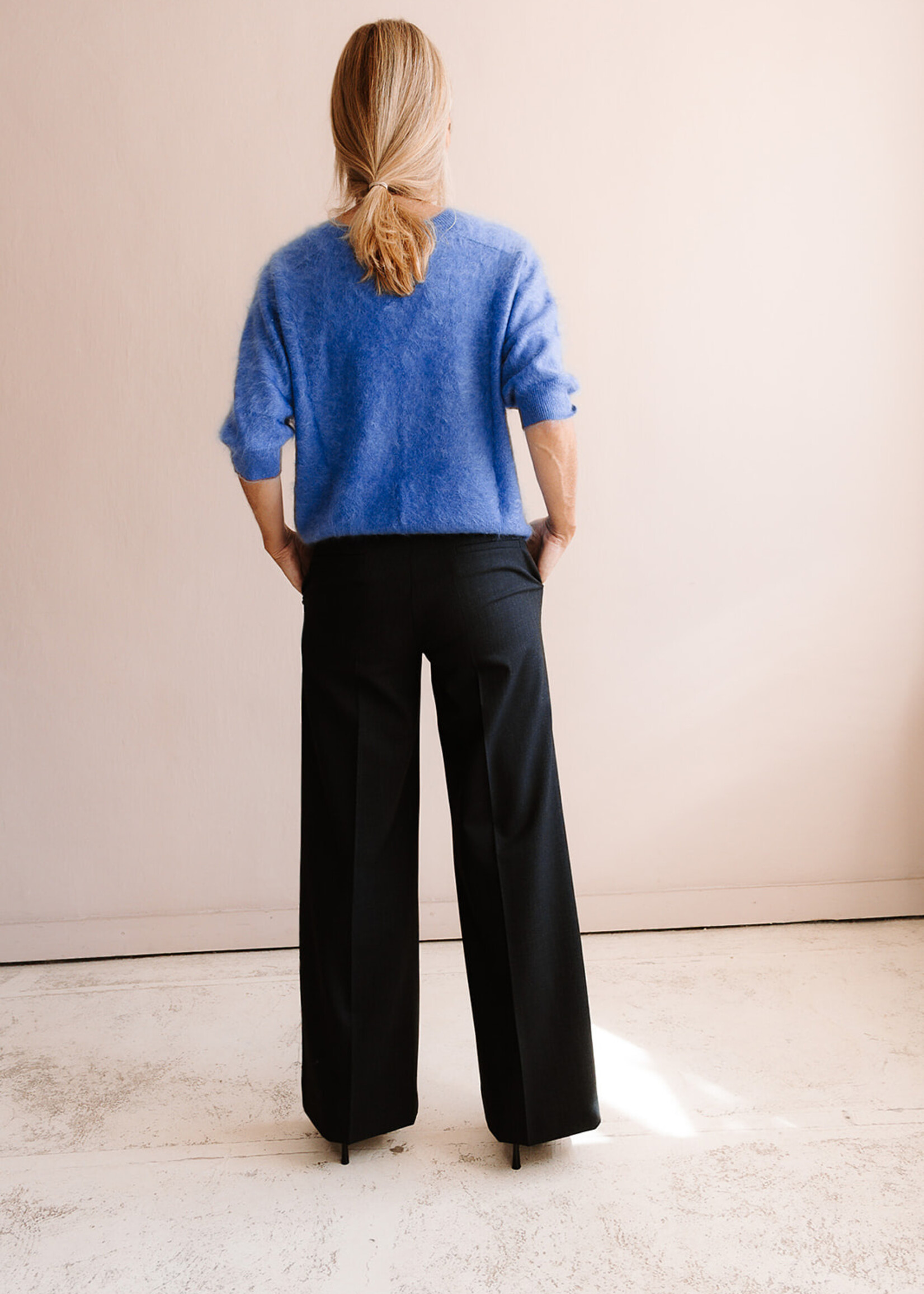 Ottod'Ame Long Wide Leg Trousers (Dark Grey)