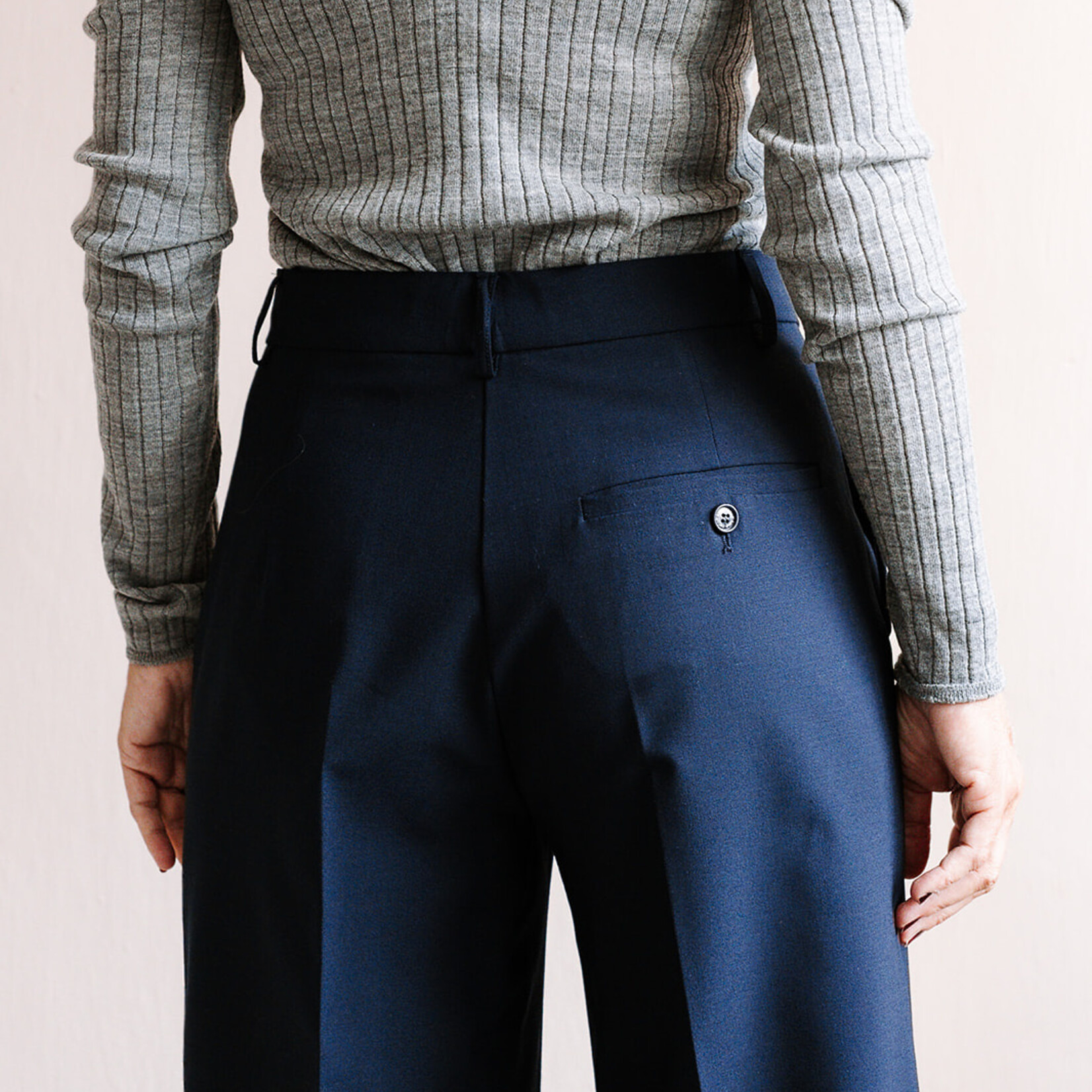 Ottod'Ame Turn-Up Trousers (Navy Blue)