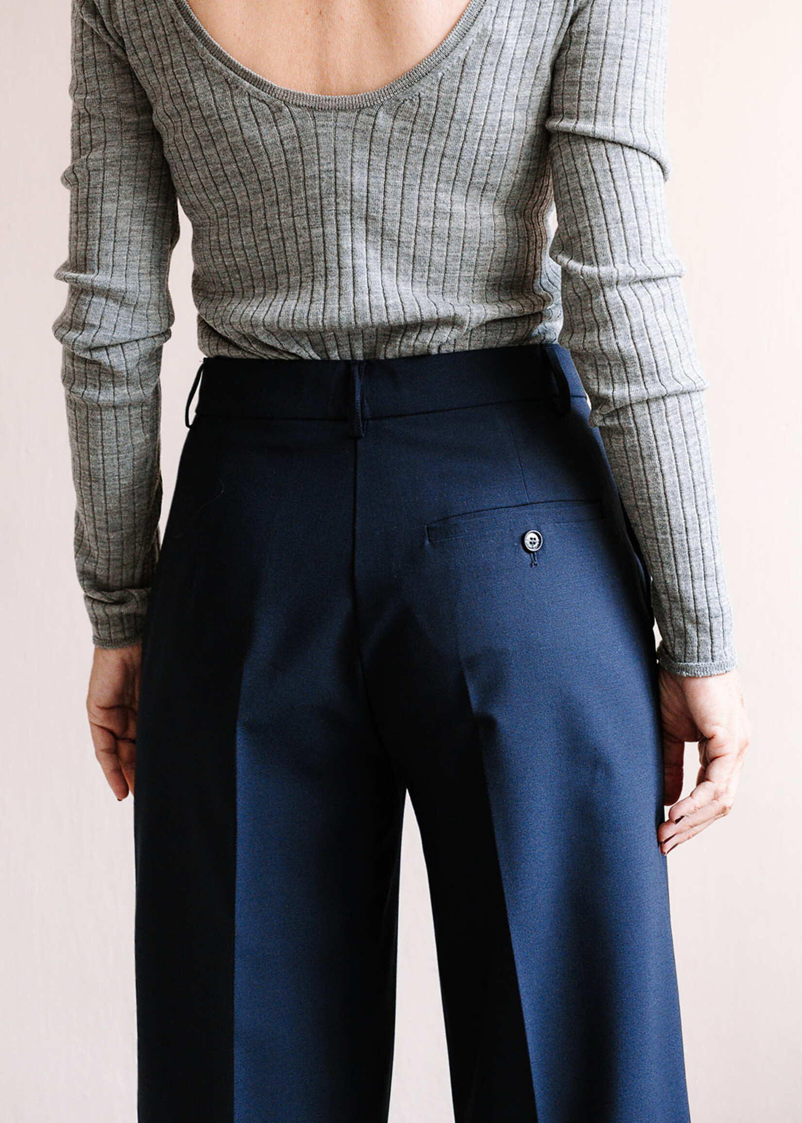 Ottod'Ame Turn-Up Trousers (Navy Blue)